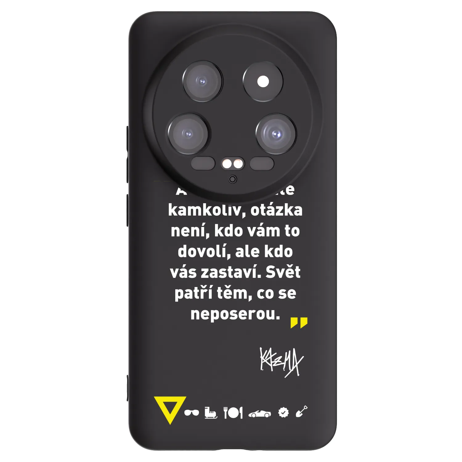 Silikónový čierny obal pre Xiaomi 14 Ultra - Kazma - SVĚT PATŘÍ TĚM, CO SE NEPOSEROU