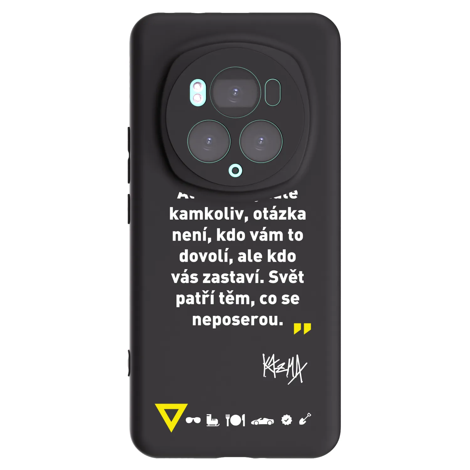 Picasee silikónový čierny obal pre Honor Magic6 Pro - Kazma - SVĚT PATŘÍ TĚM, CO SE NEPOSEROU