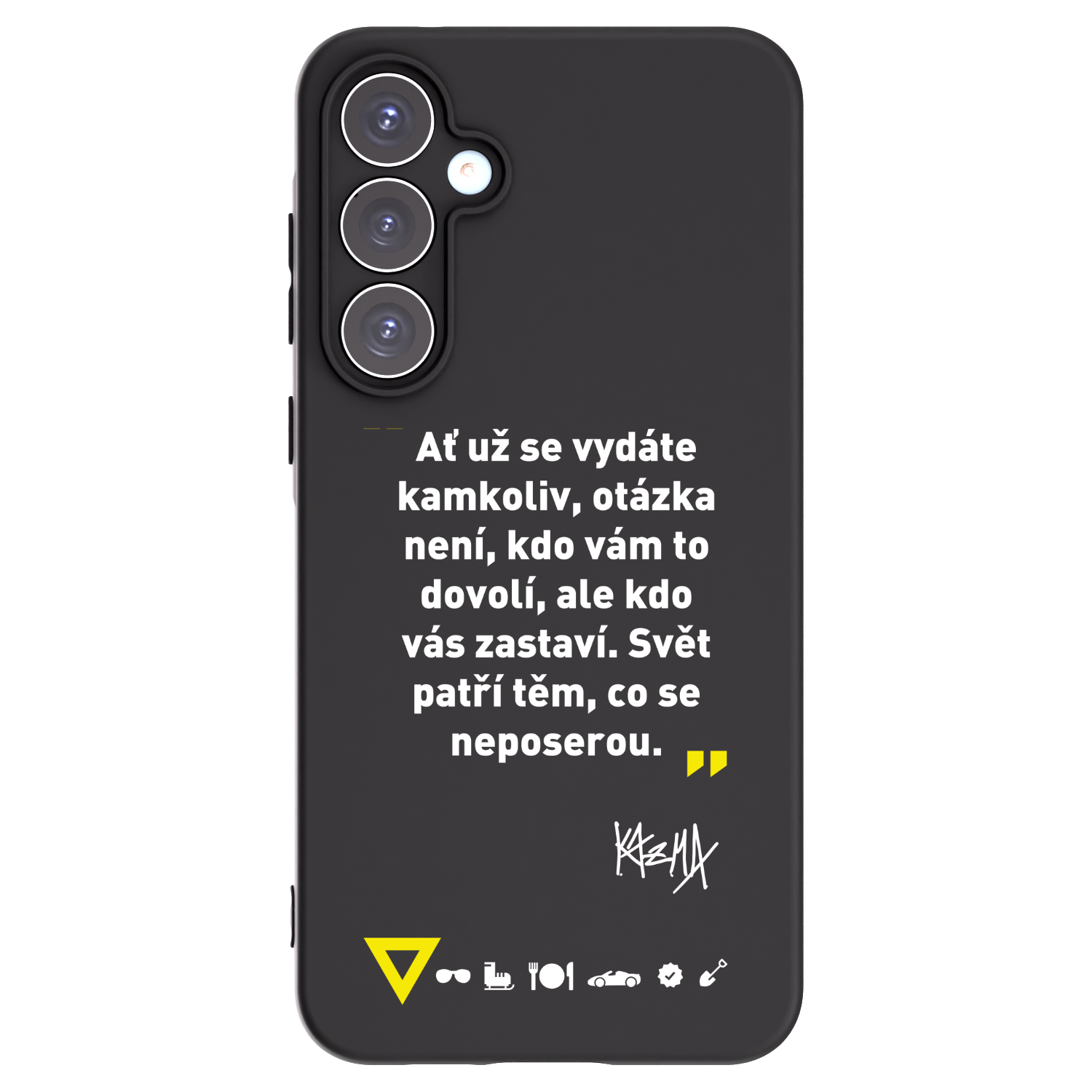 Picasee silikónový čierny obal pre Samsung Galaxy A55 5G A556B - Kazma - SVĚT PATŘÍ TĚM, CO SE NEPOSEROU