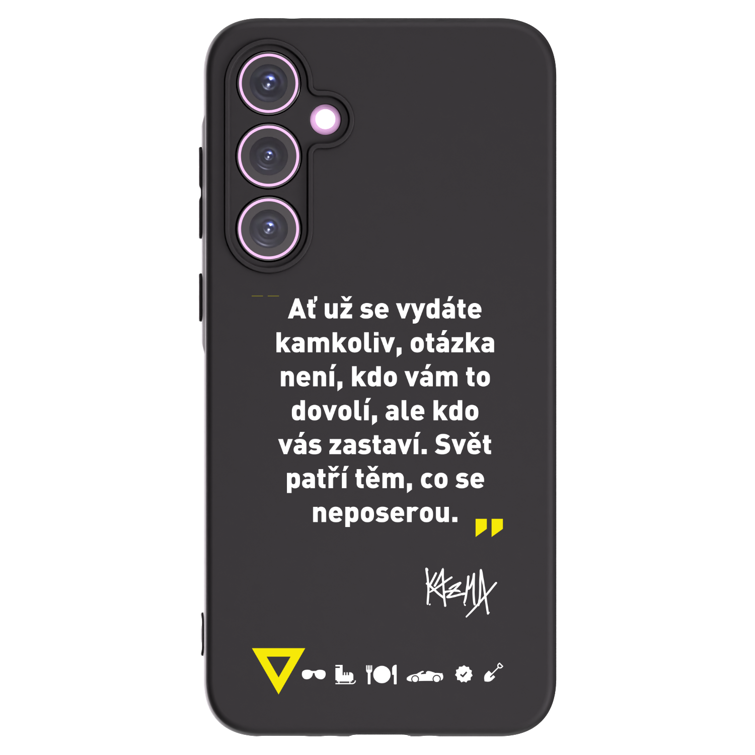 Picasee silikónový čierny obal pre Samsung Galaxy A35 5G A356B - Kazma - SVĚT PATŘÍ TĚM, CO SE NEPOSEROU