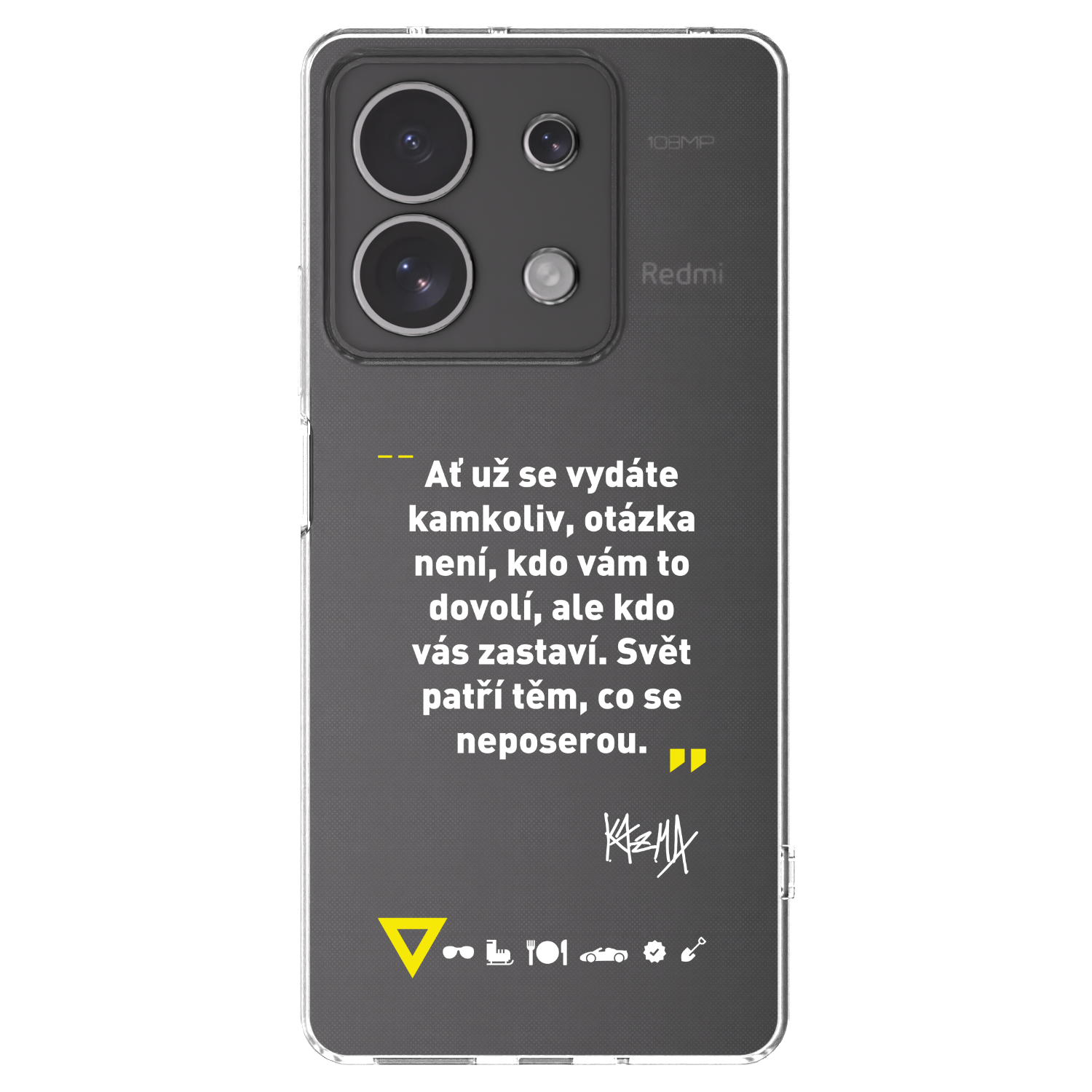 Picasee silikónový prehľadný obal pre Xiaomi Redmi Note 13 4G - Kazma - SVĚT PATŘÍ TĚM, CO SE NEPOSEROU