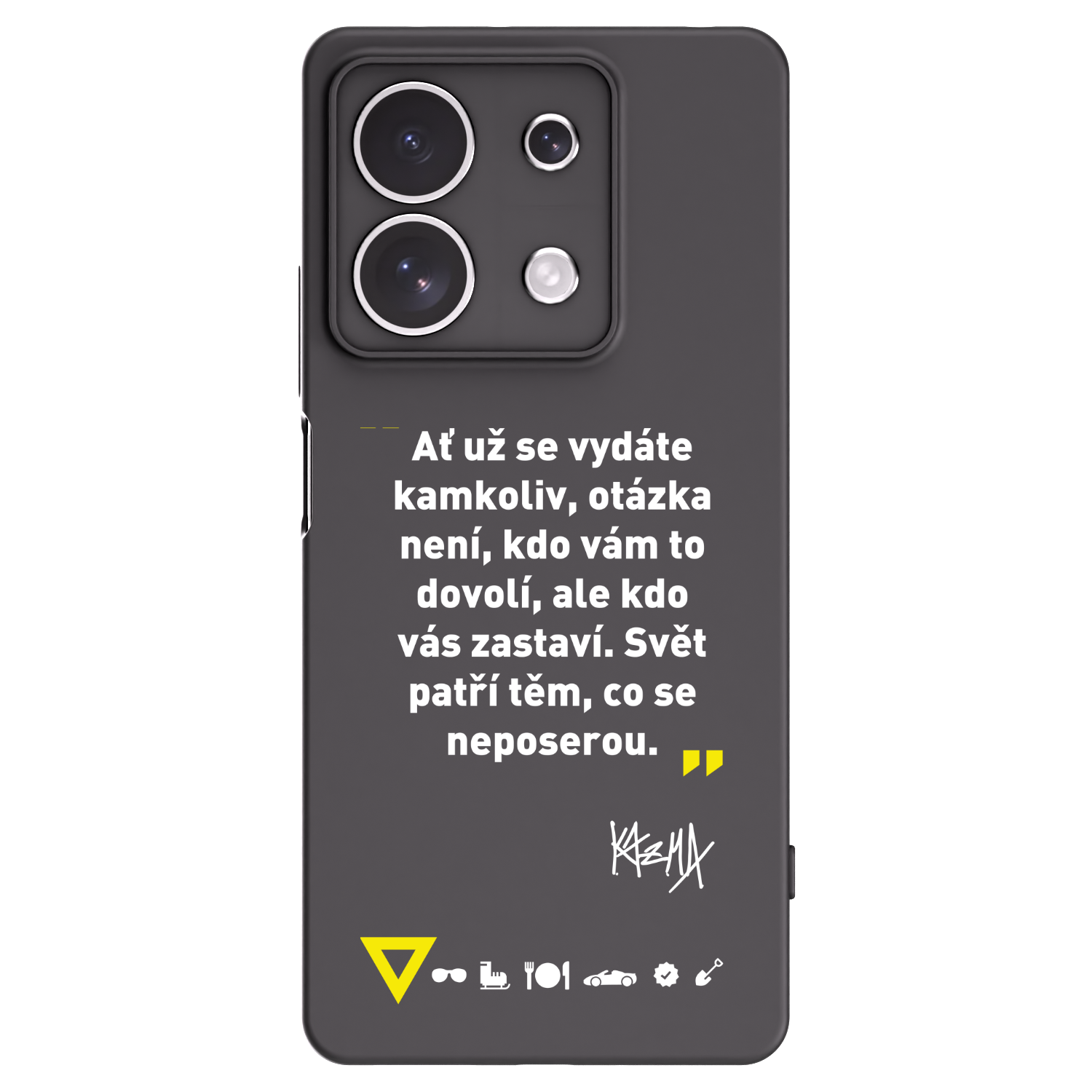 Picasee silikónový čierny obal pre Xiaomi Redmi Note 13 4G - Kazma - SVĚT PATŘÍ TĚM, CO SE NEPOSEROU