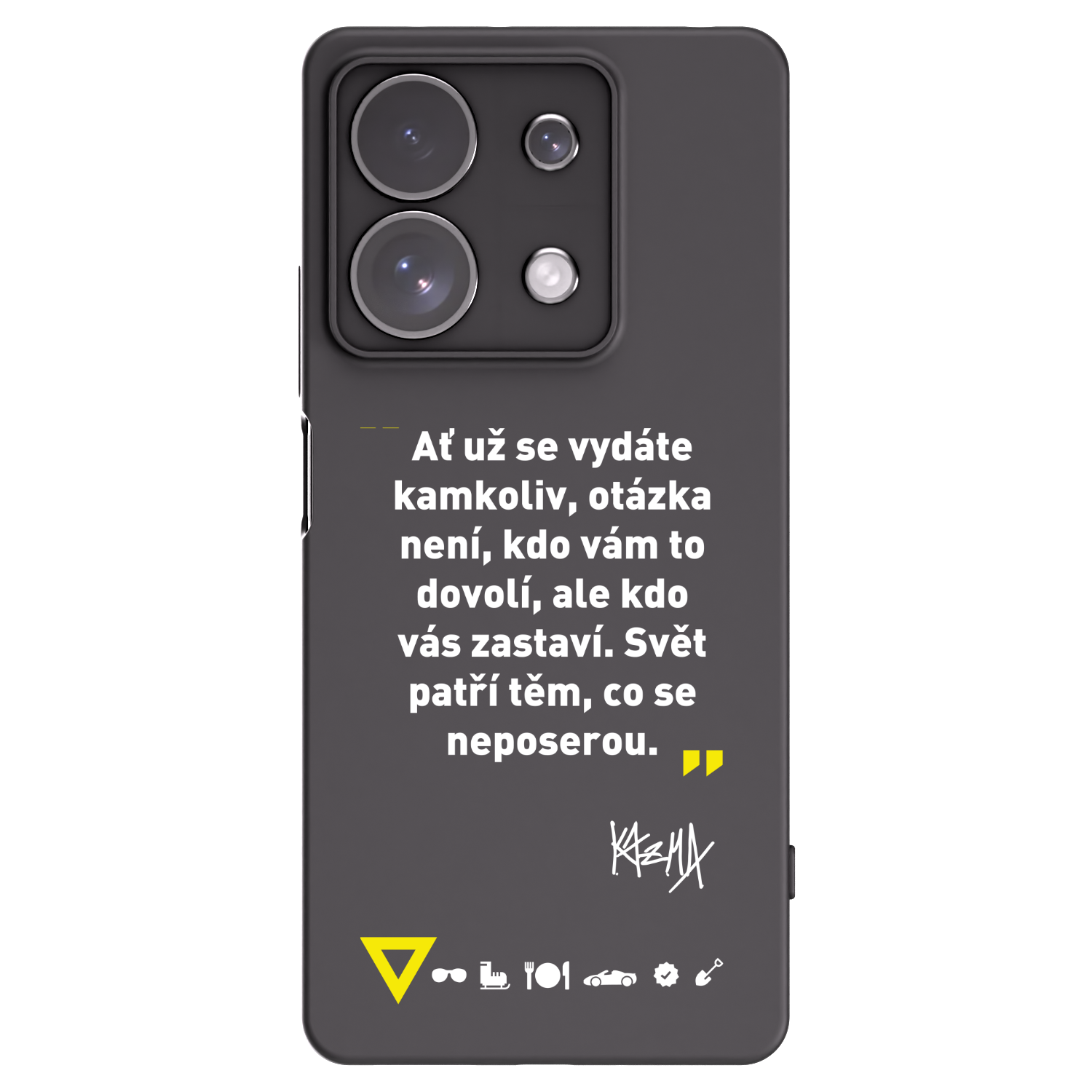Silikónový čierny obal pre Xiaomi Redmi Note 13 Pro 4G - Kazma - SVĚT PATŘÍ TĚM, CO SE NEPOSEROU