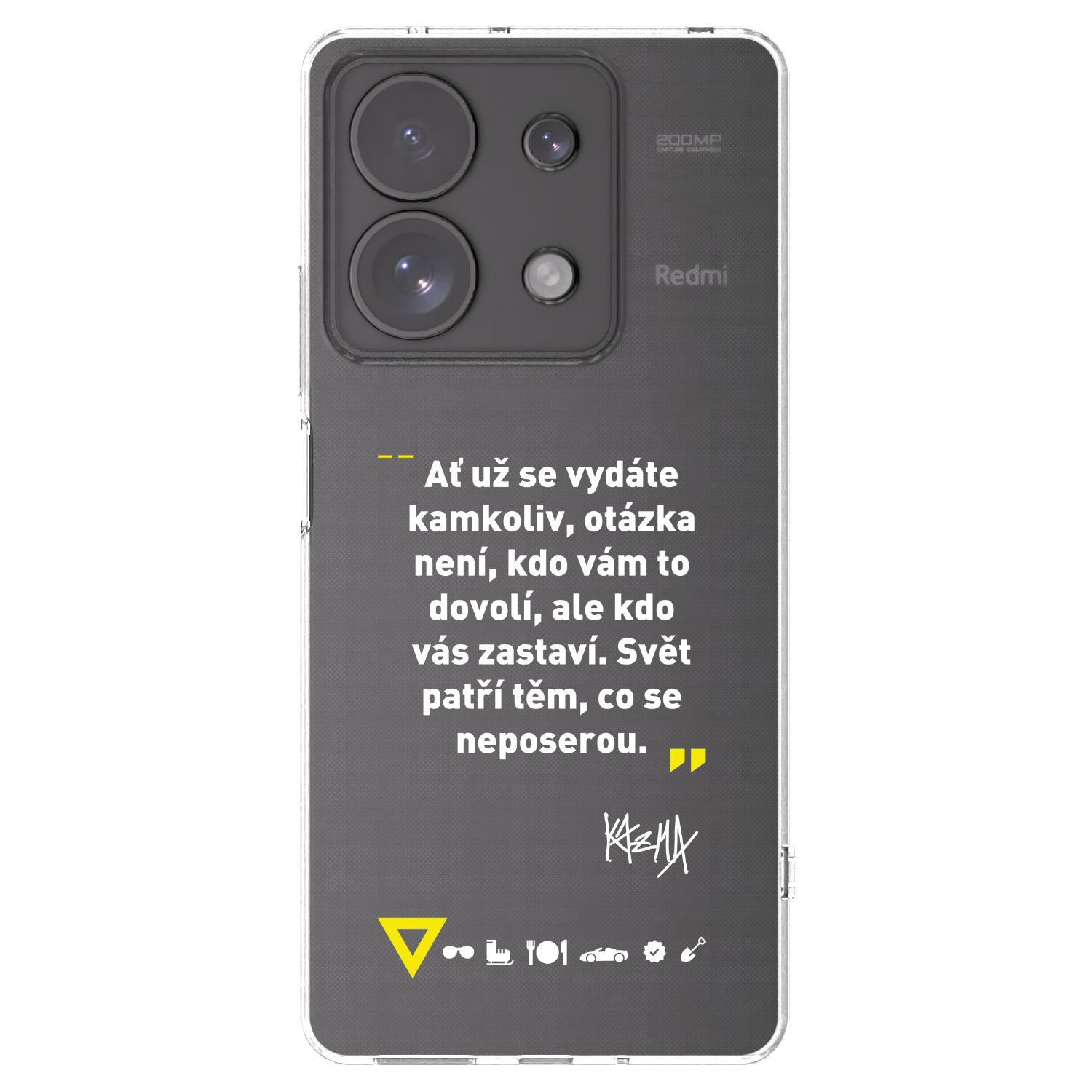 Silikónový prehľadný obal pre Xiaomi Redmi Note 13 Pro 4G - Kazma - SVĚT PATŘÍ TĚM, CO SE NEPOSEROU