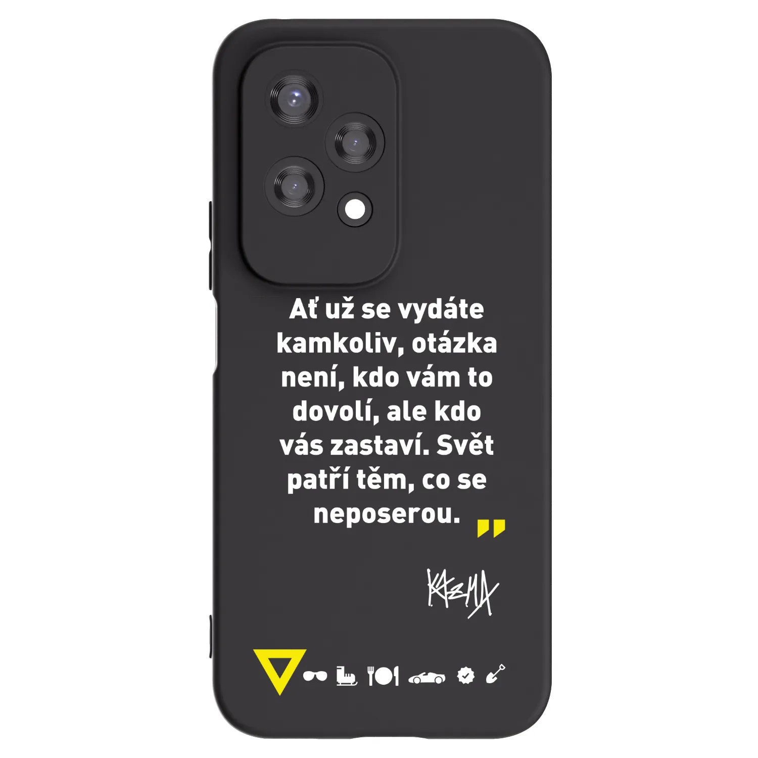 Silikónový čierny obal pre Honor 200 Lite - Kazma - SVĚT PATŘÍ TĚM, CO SE NEPOSEROU