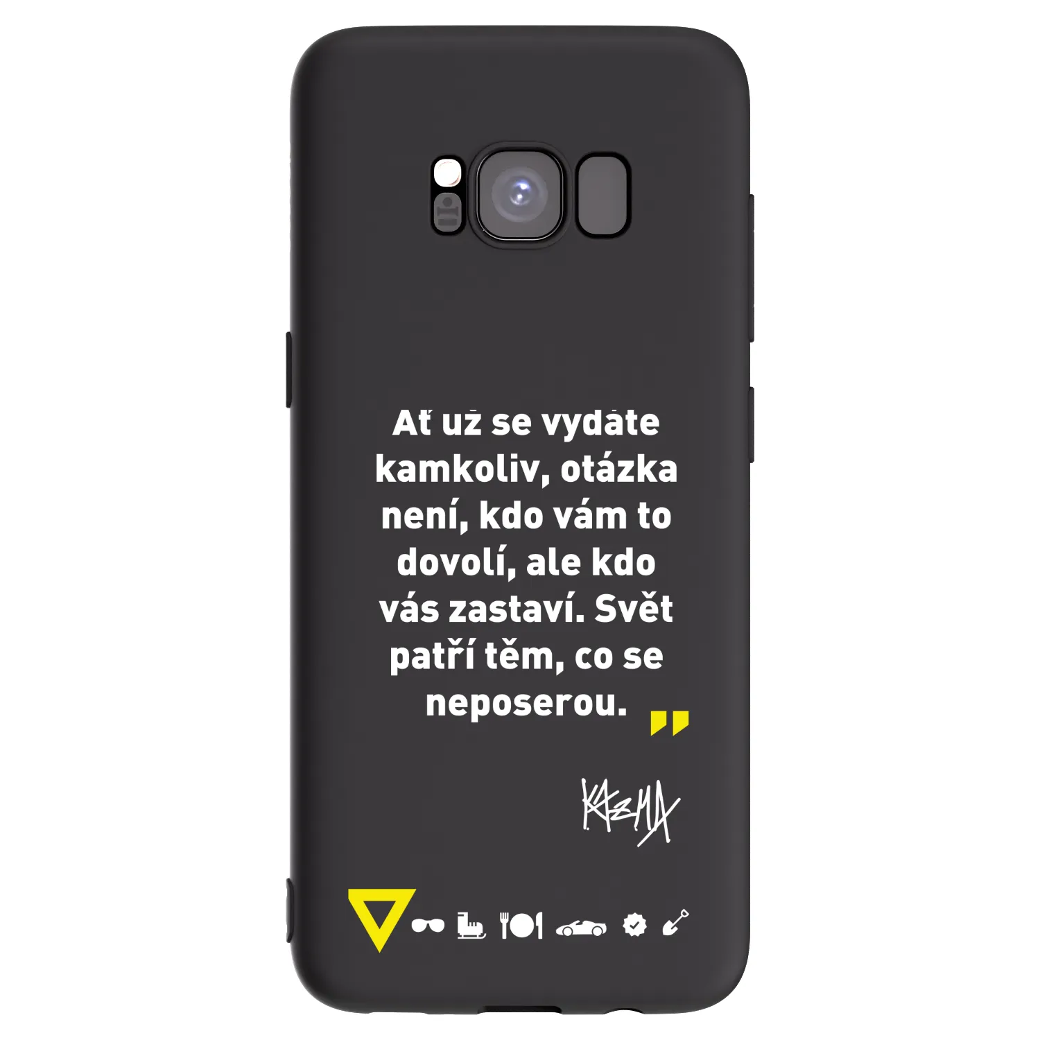 Picasee silikónový čierny obal pre Samsung Galaxy S8 G950F - Kazma - SVĚT PATŘÍ TĚM, CO SE NEPOSEROU