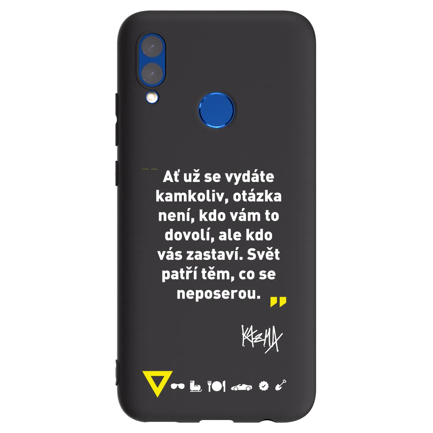 Picasee silikónový čierny obal pre Huawei P Smart 2019 - Kazma - SVĚT PATŘÍ TĚM, CO SE NEPOSEROU