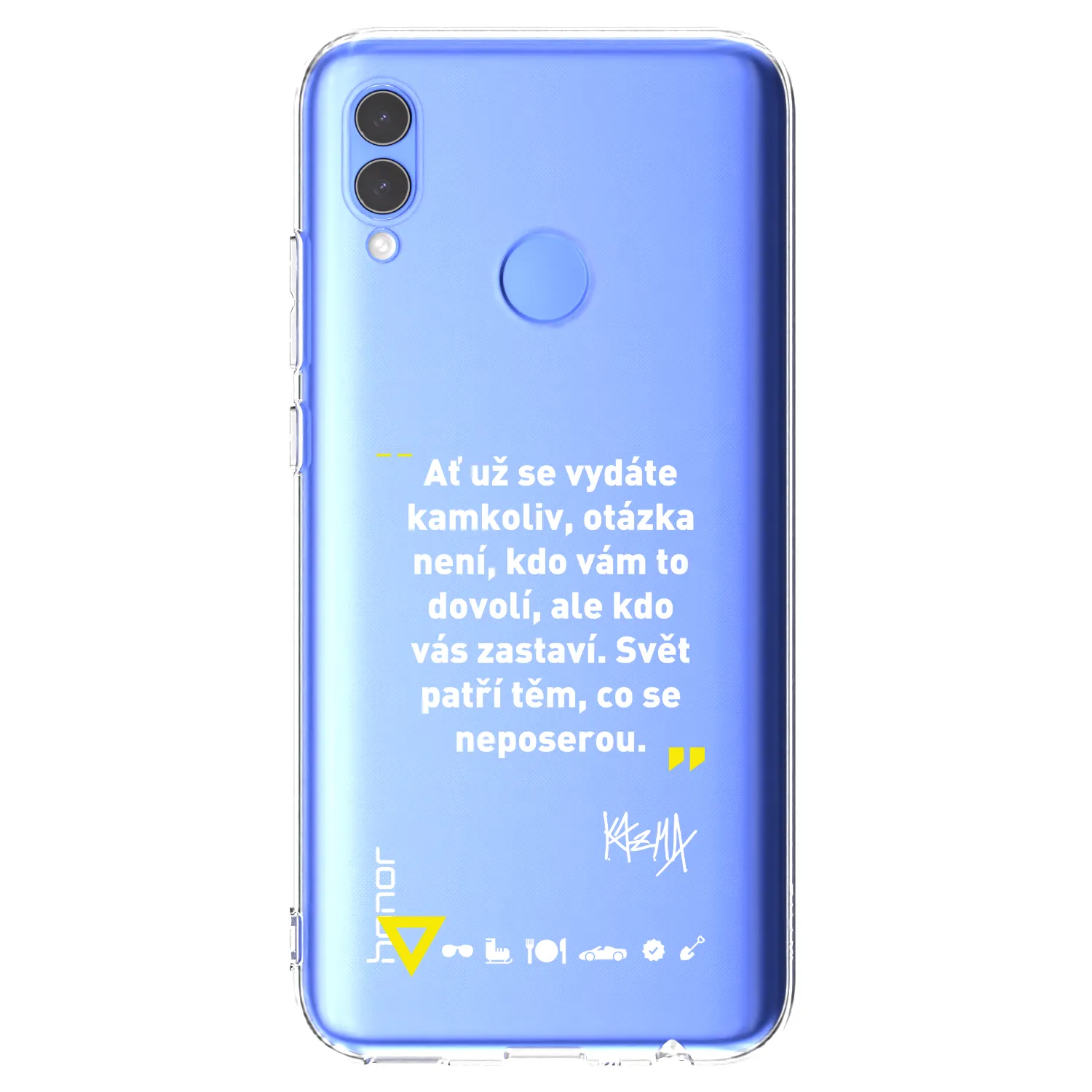 Picasee silikónový prehľadný obal pre Huawei P Smart 2019 - Kazma - SVĚT PATŘÍ TĚM, CO SE NEPOSEROU