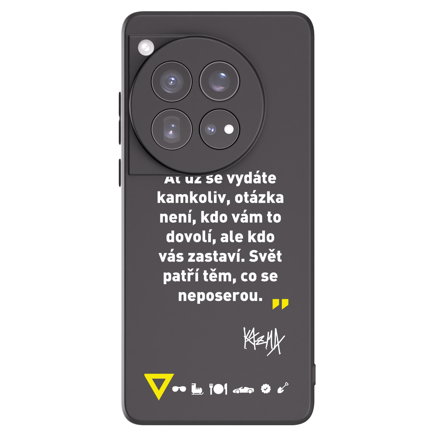 Picasee silikónový čierny obal pre OnePlus 12 5G - Kazma - SVĚT PATŘÍ TĚM, CO SE NEPOSEROU