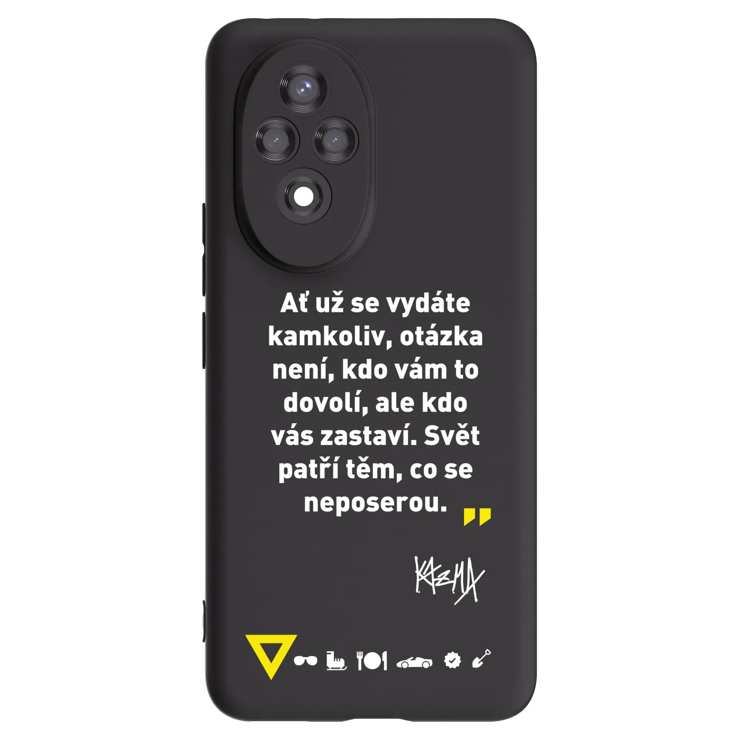 Picasee silikónový čierny obal pre Honor 200 Pro 5G - Kazma - SVĚT PATŘÍ TĚM, CO SE NEPOSEROU