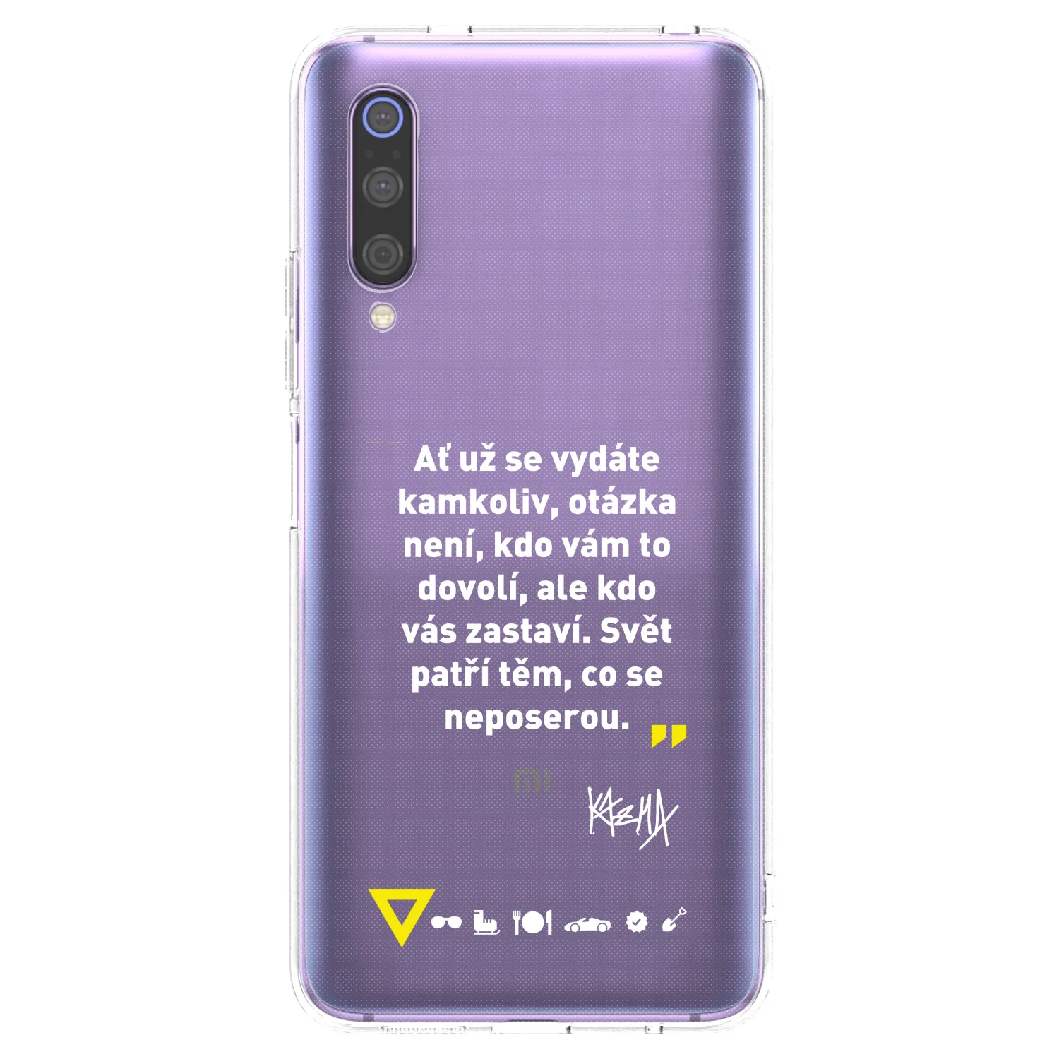 Picasee silikónový prehľadný obal pre Xiaomi Mi 9 - Kazma - SVĚT PATŘÍ TĚM, CO SE NEPOSEROU
