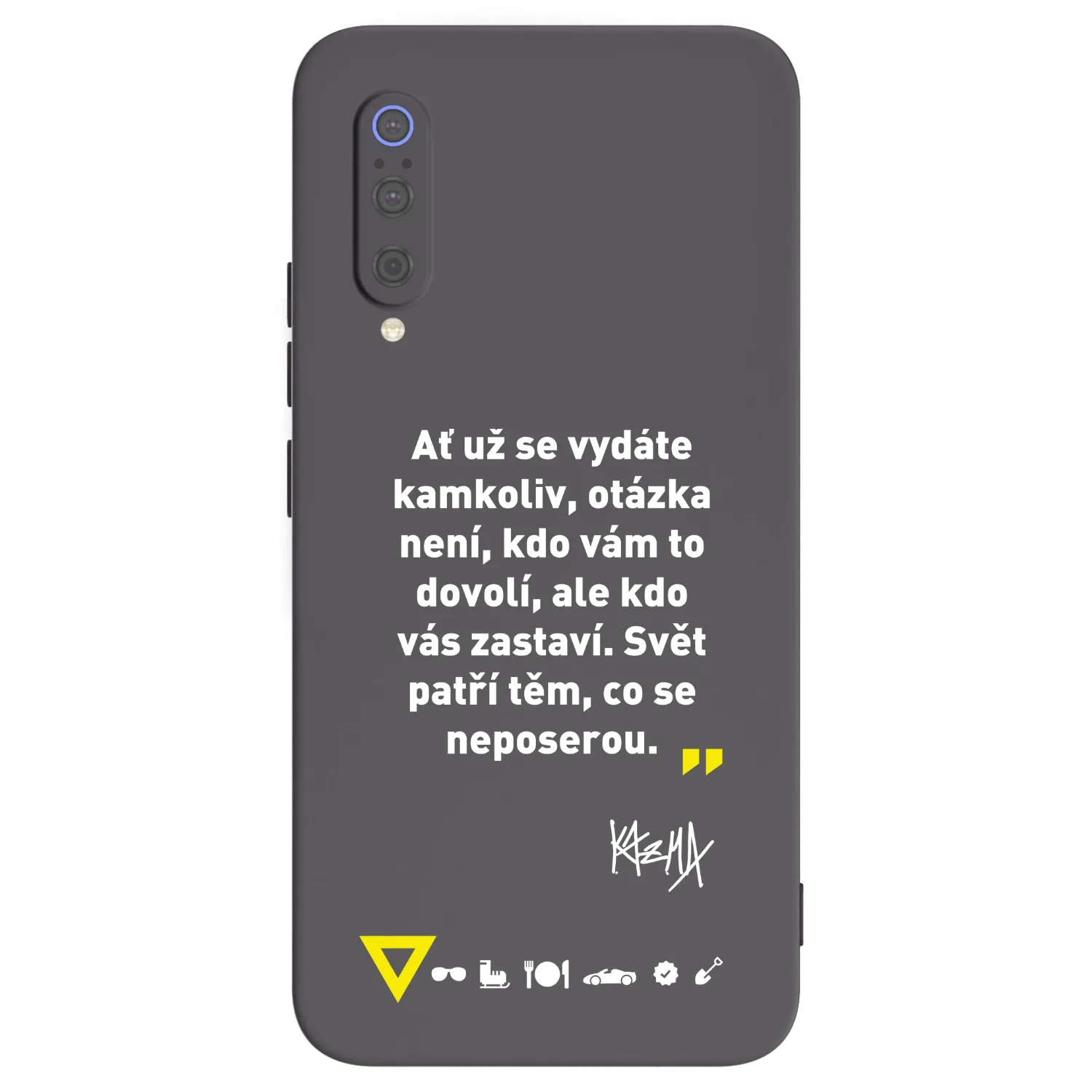 Picasee silikónový čierny obal pre Xiaomi Mi 9 - Kazma - SVĚT PATŘÍ TĚM, CO SE NEPOSEROU