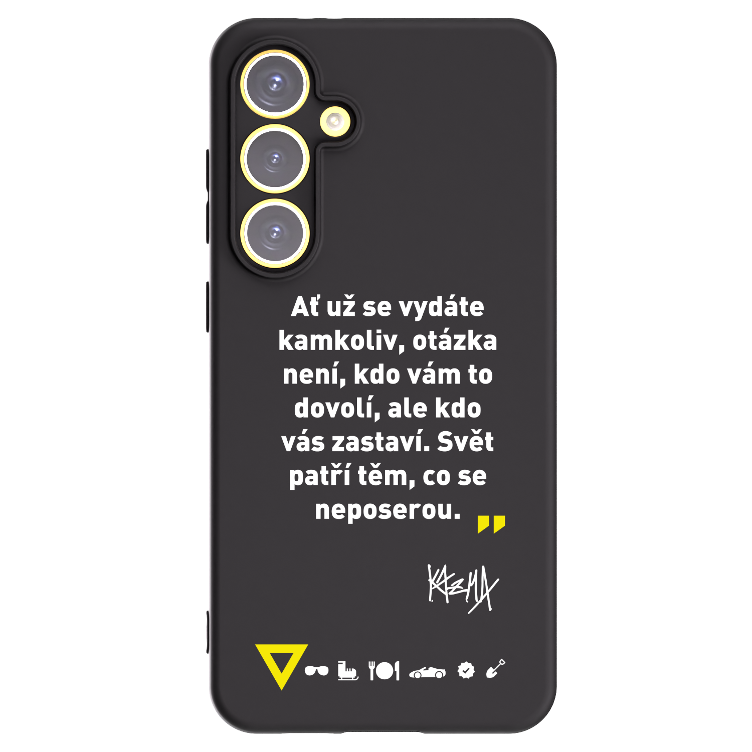 Picasee silikónový čierny obal pre Samsung Galaxy S24 FE S721B - Kazma - SVĚT PATŘÍ TĚM, CO SE NEPOSEROU