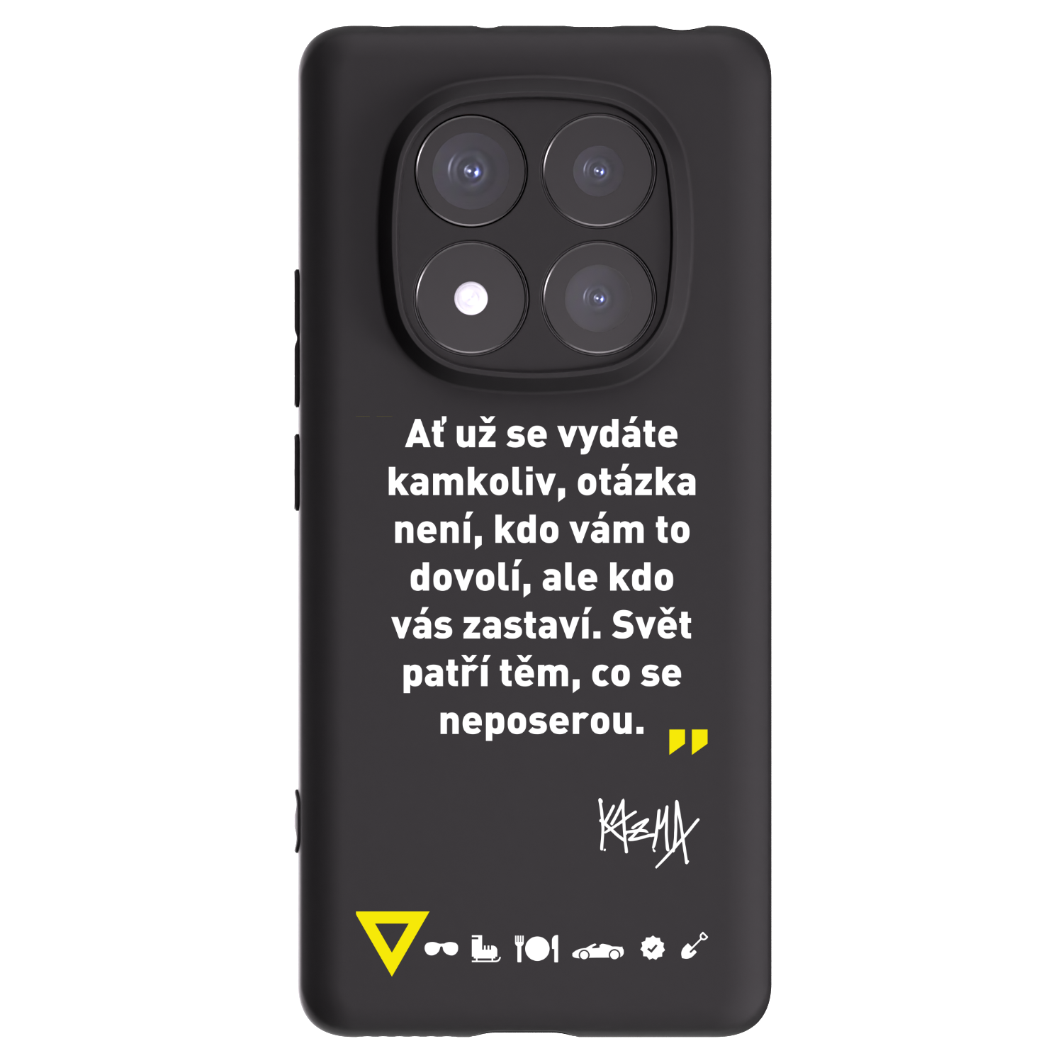 Picasee silikónový čierny obal pre Xiaomi Redmi Note 14 Pro+ 5G - Kazma - SVĚT PATŘÍ TĚM, CO SE NEPOSEROU