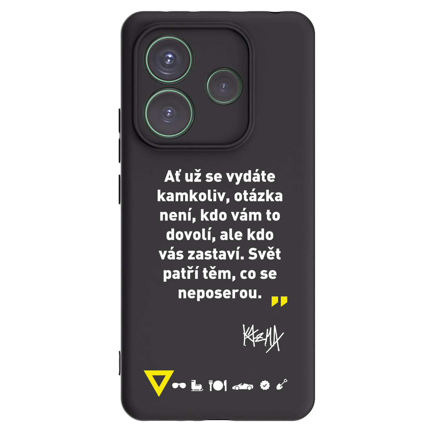 Silikónový čierny obal pre Xiaomi Redmi Note 14 5G - Kazma - SVĚT PATŘÍ TĚM, CO SE NEPOSEROU