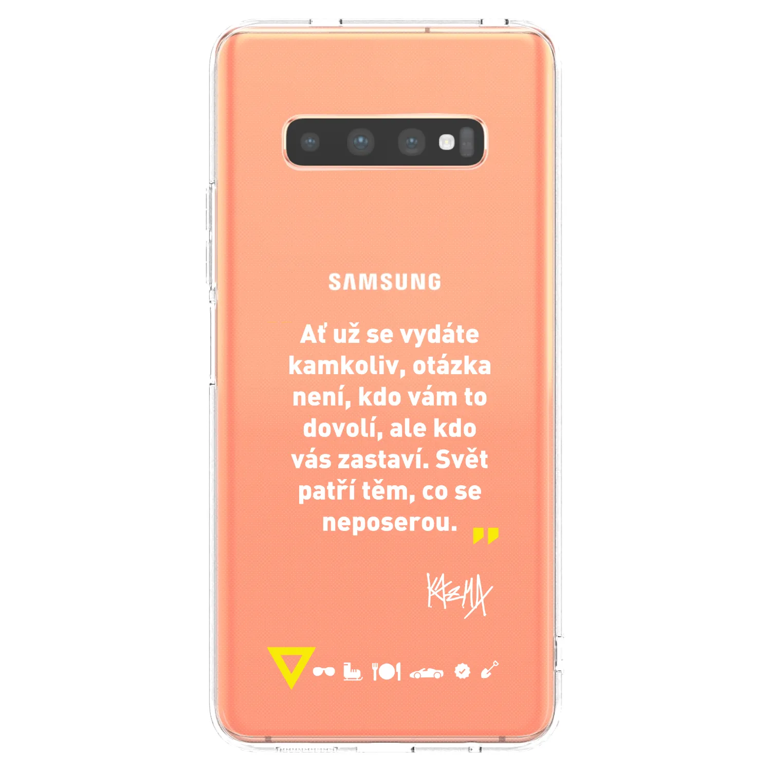 Picasee silikónový prehľadný obal pre Samsung Galaxy S10 Plus G975 - Kazma - SVĚT PATŘÍ TĚM, CO SE NEPOSEROU