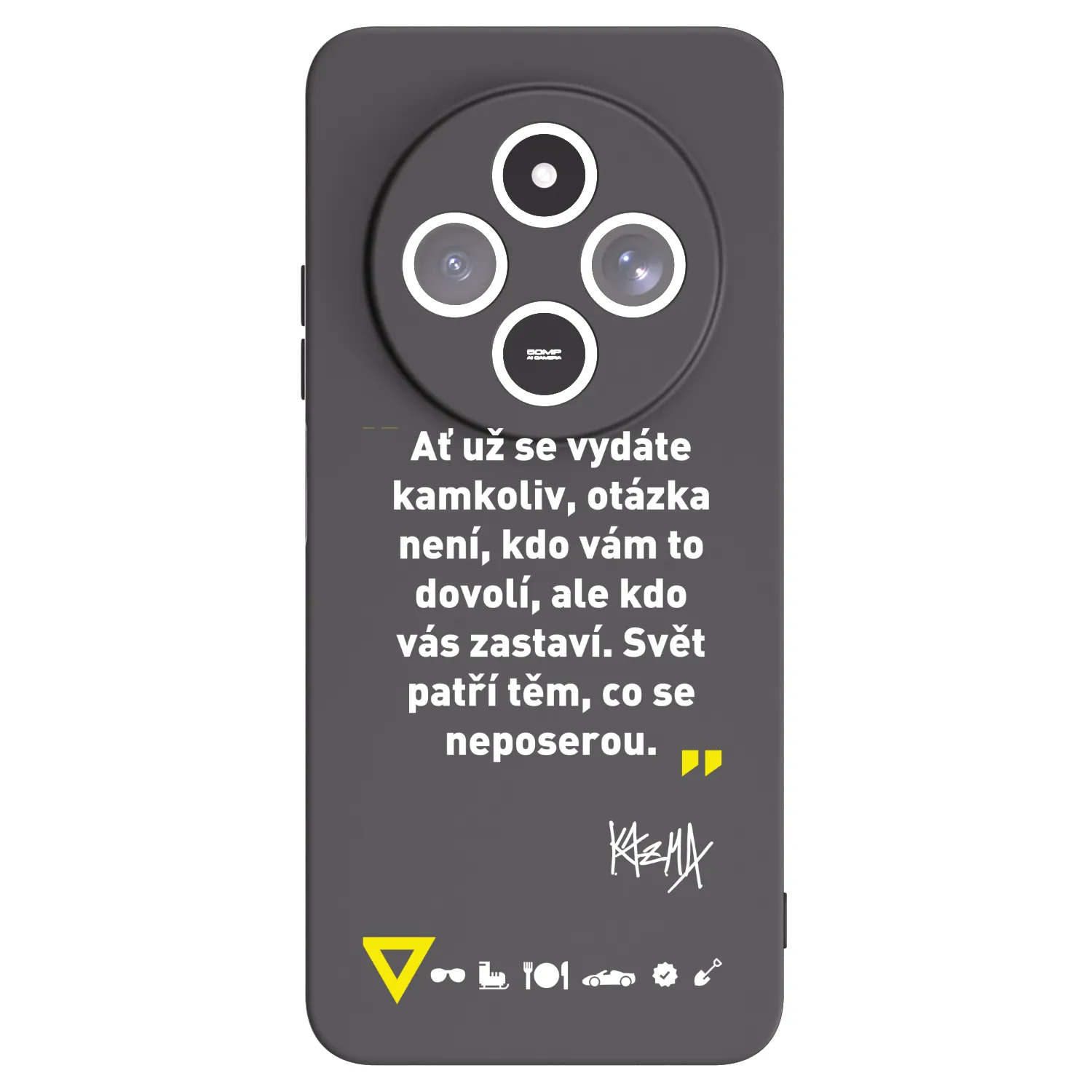 Picasee silikónový čierny obal pre Xiaomi Redmi 14C - Kazma - SVĚT PATŘÍ TĚM, CO SE NEPOSEROU
