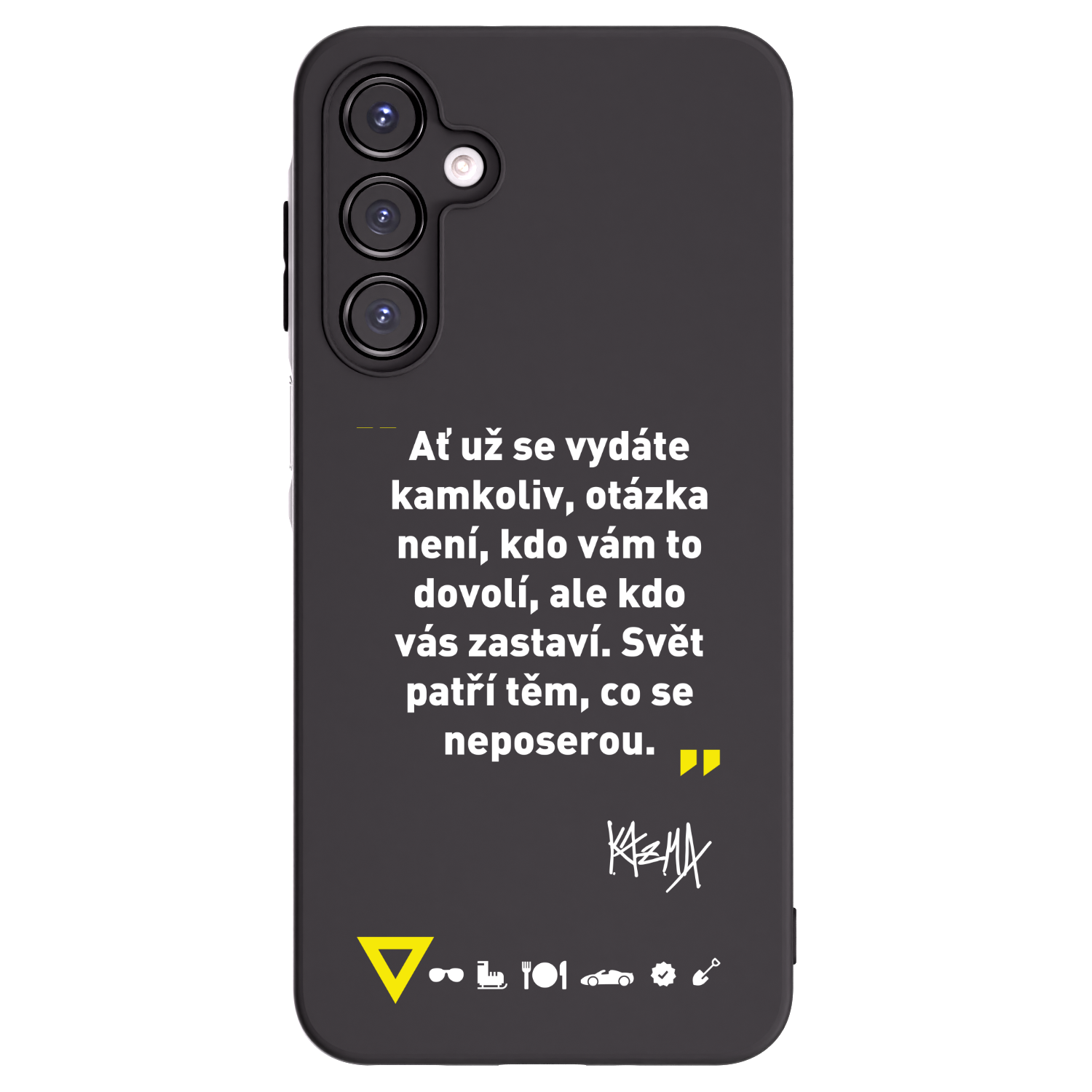 Picasee silikónový čierny obal pre Samsung Galaxy A16 5G - Kazma - SVĚT PATŘÍ TĚM, CO SE NEPOSEROU