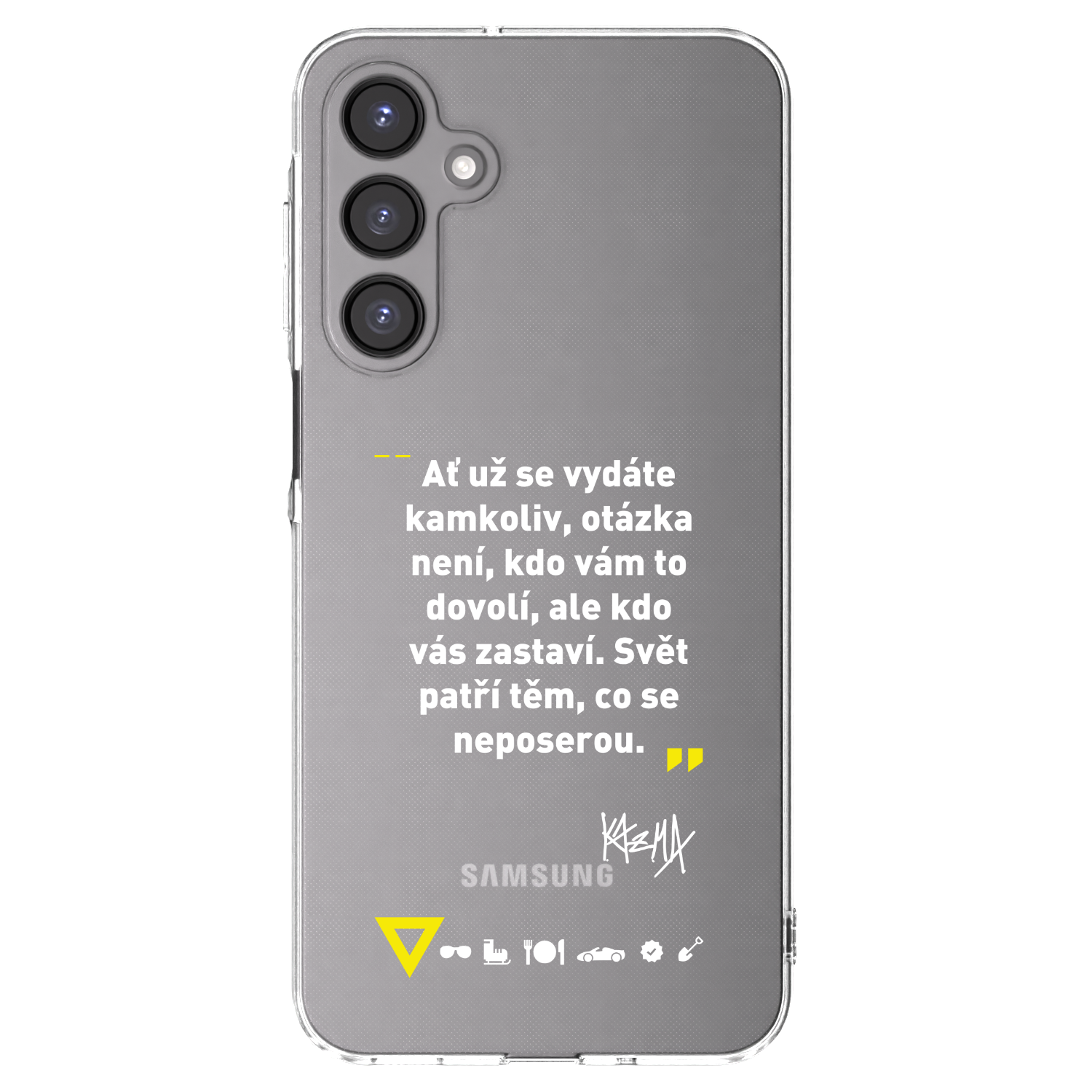 Picasee silikónový prehľadný obal pre Samsung Galaxy A16 5G - Kazma - SVĚT PATŘÍ TĚM, CO SE NEPOSEROU