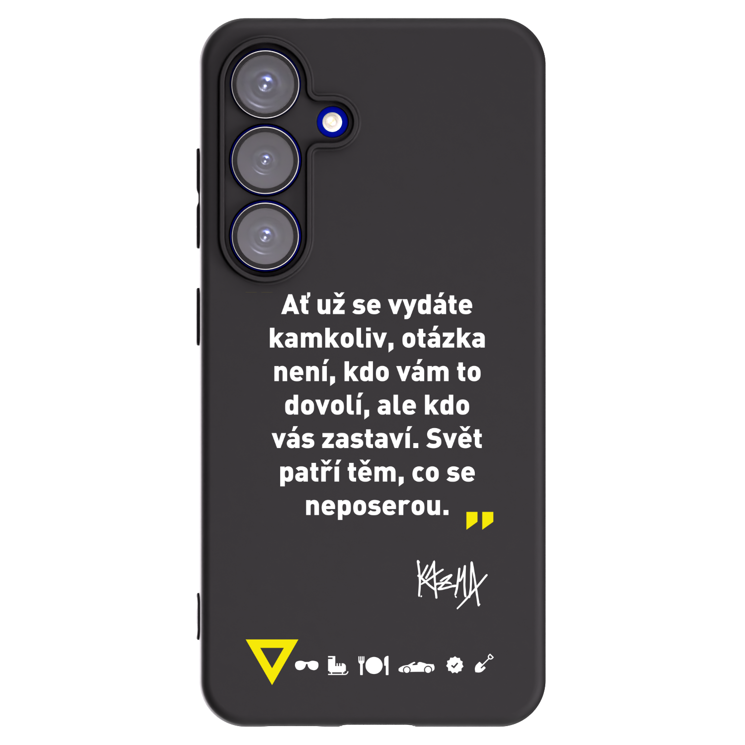 Picasee silikónový čierny obal pre Samsung Galaxy S25 5G - Kazma - SVĚT PATŘÍ TĚM, CO SE NEPOSEROU