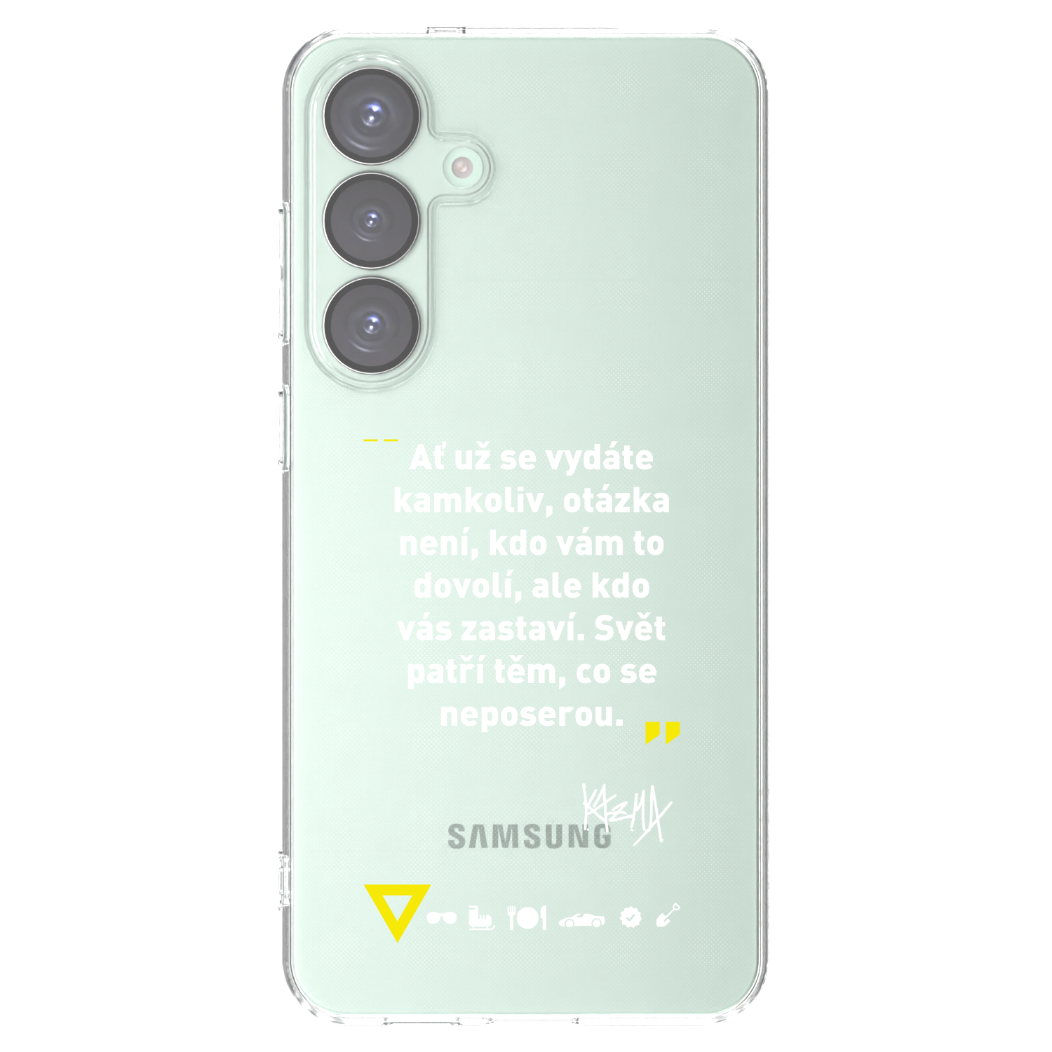 Picasee silikónový prehľadný obal pre Samsung Galaxy S25+ 5G - Kazma - SVĚT PATŘÍ TĚM, CO SE NEPOSEROU