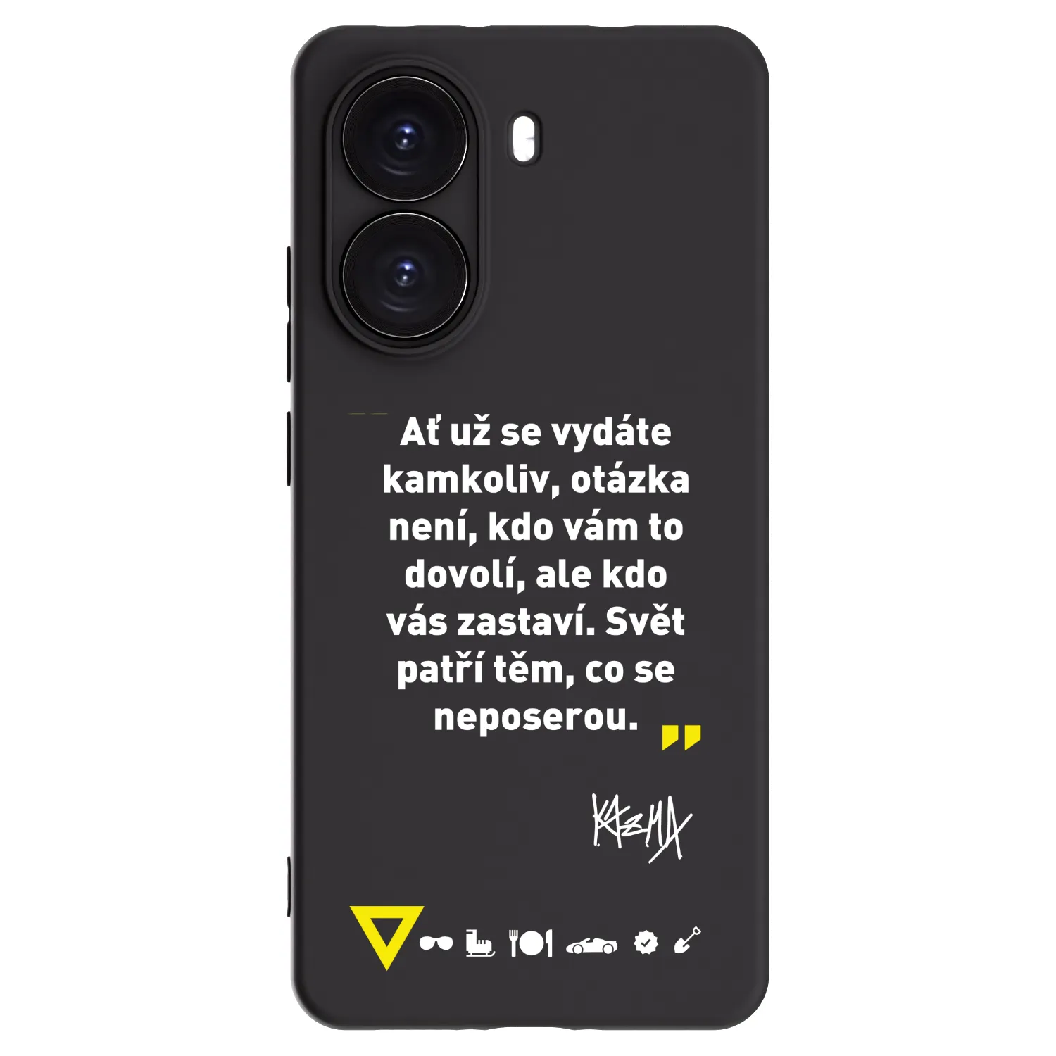 Picasee silikónový čierny obal pre Xiaomi Poco X7 Pro 5G - Kazma - SVĚT PATŘÍ TĚM, CO SE NEPOSEROU