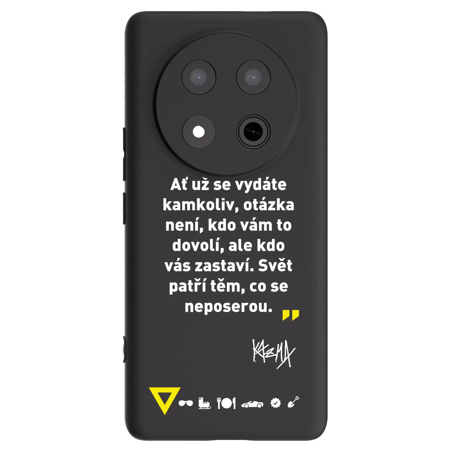 Picasee silikónový čierny obal pre Honor Magic7 Lite 5G - Kazma - SVĚT PATŘÍ TĚM, CO SE NEPOSEROU