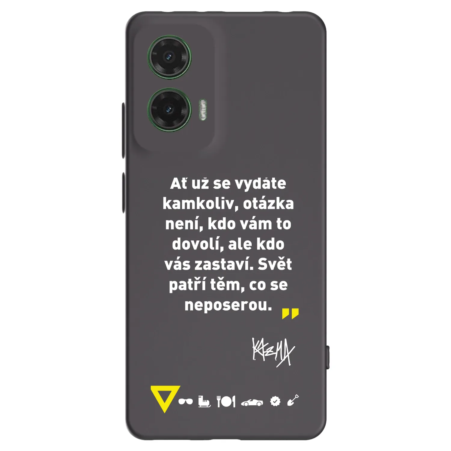 Picasee silikónový čierny obal pre Motorola Moto G35 5G - Kazma - SVĚT PATŘÍ TĚM, CO SE NEPOSEROU