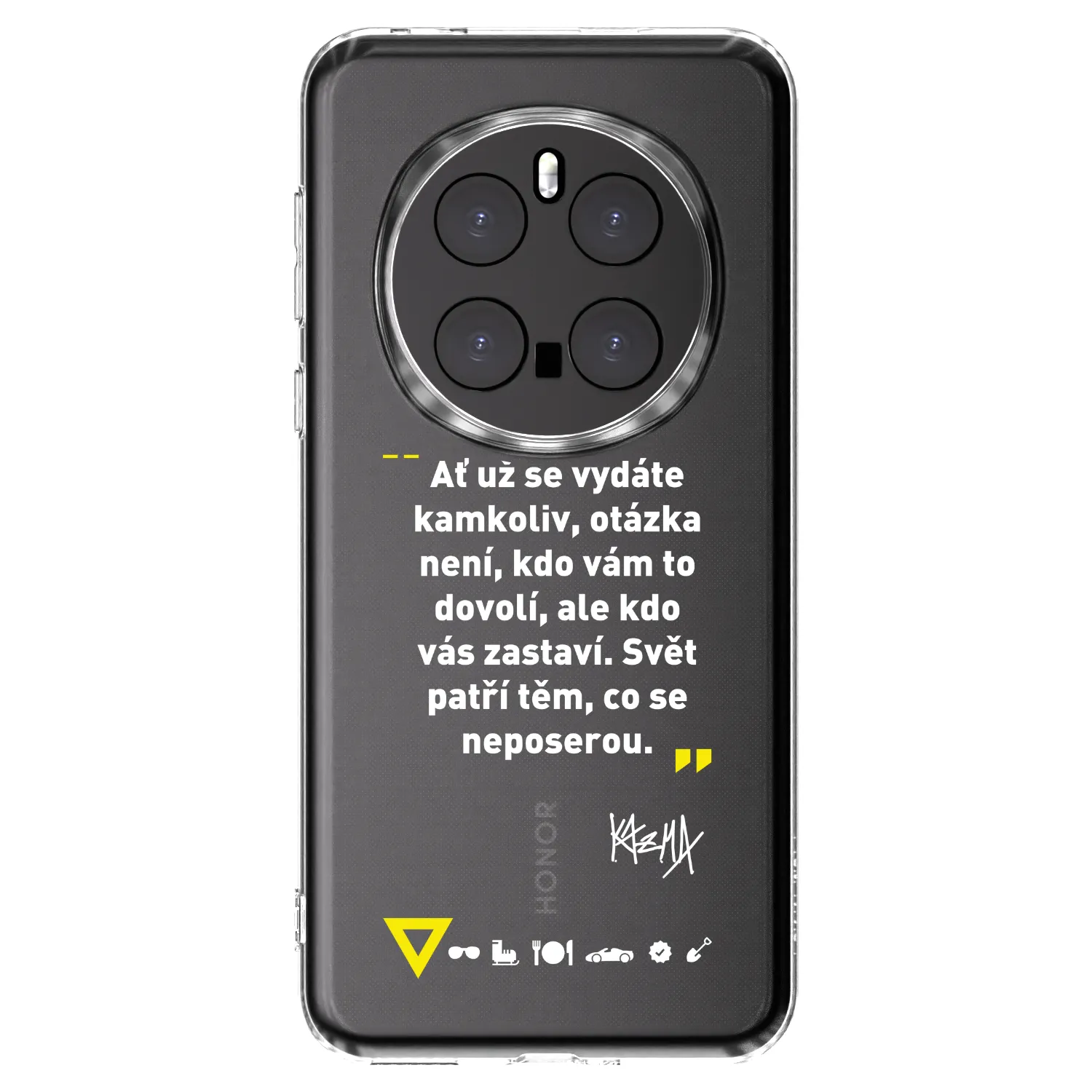 Picasee silikónový prehľadný obal pre Honor Magic7 Pro 5G - Kazma - SVĚT PATŘÍ TĚM, CO SE NEPOSEROU