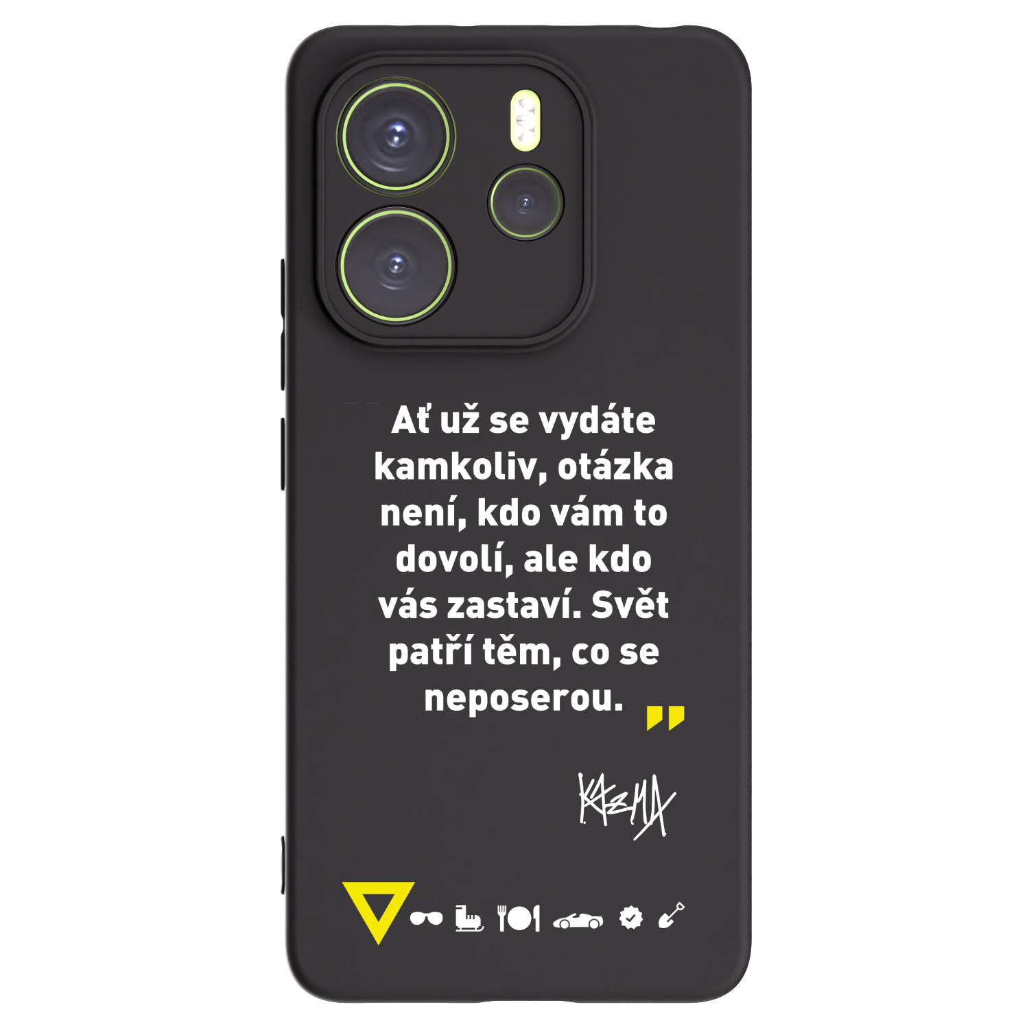 Picasee silikónový čierny obal pre Xiaomi Redmi Note 14 4G - Kazma - SVĚT PATŘÍ TĚM, CO SE NEPOSEROU
