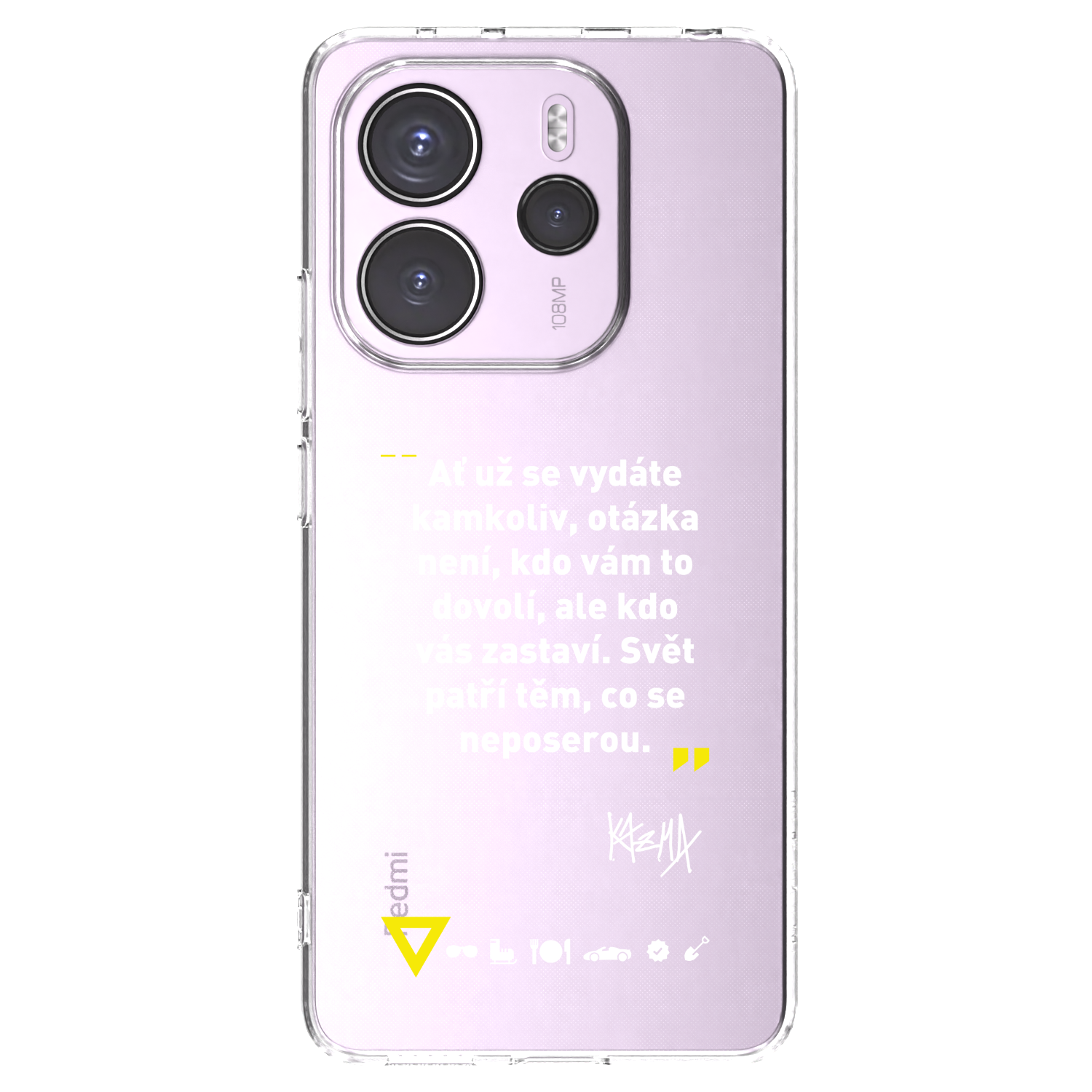 Picasee silikónový prehľadný obal pre Xiaomi Redmi Note 14 4G - Kazma - SVĚT PATŘÍ TĚM, CO SE NEPOSEROU