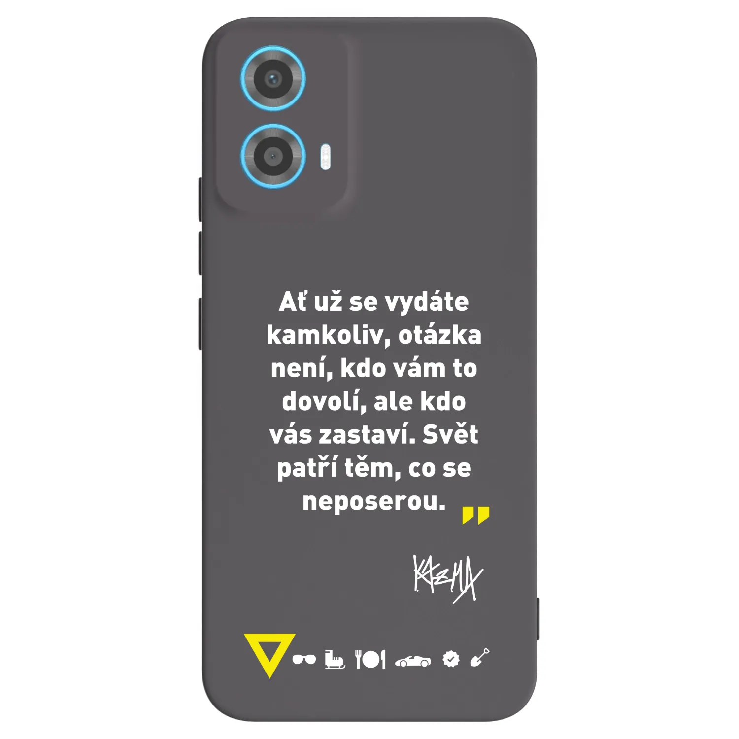 Picasee silikónový čierny obal pre Motorola Moto G34 5G - Kazma - SVĚT PATŘÍ TĚM, CO SE NEPOSEROU