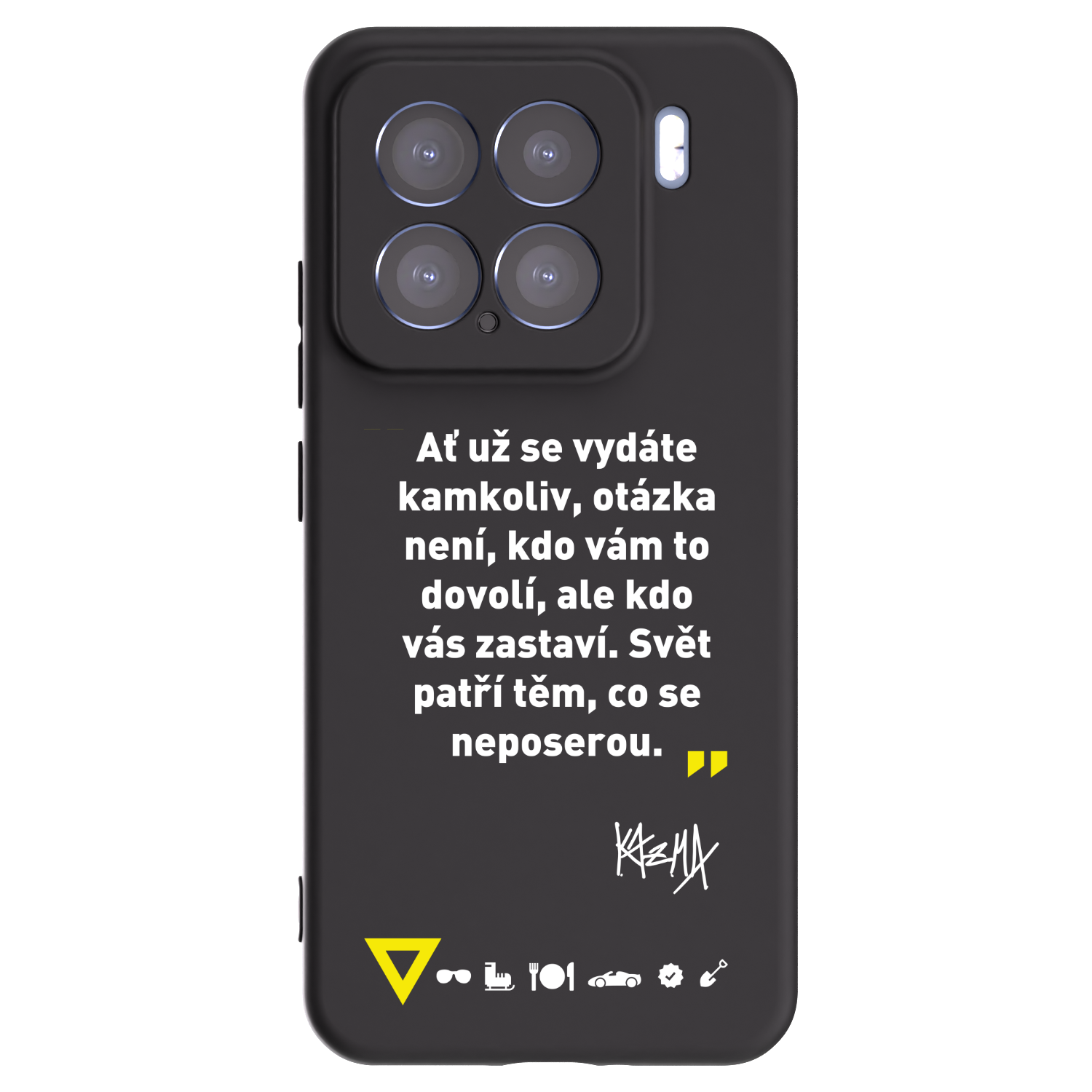 Silikónový čierny obal pre Xiaomi 15 - Kazma - SVĚT PATŘÍ TĚM, CO SE NEPOSEROU