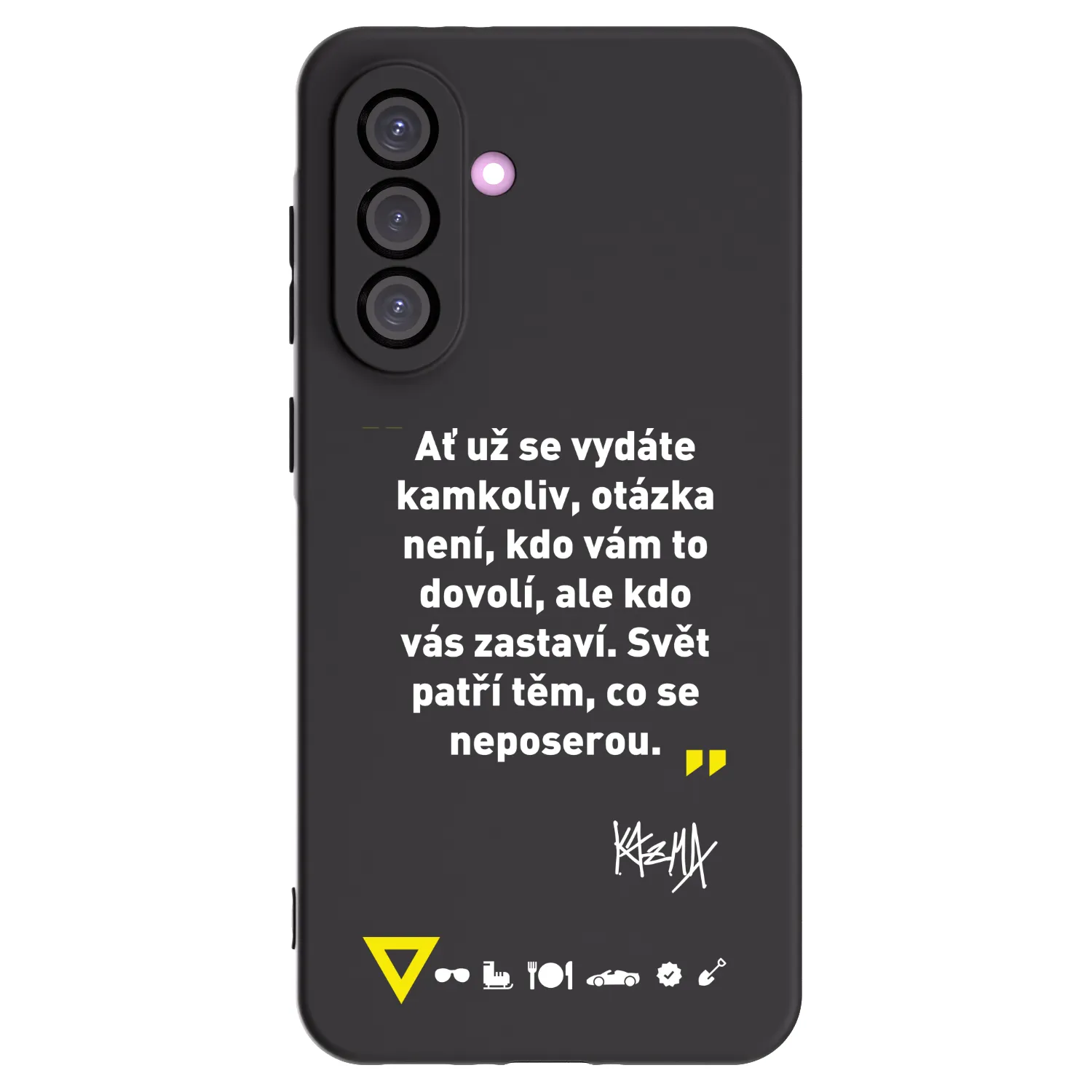 Picasee silikónový čierny obal pre Samsung Galaxy A56 5G A566B - Kazma - SVĚT PATŘÍ TĚM, CO SE NEPOSEROU
