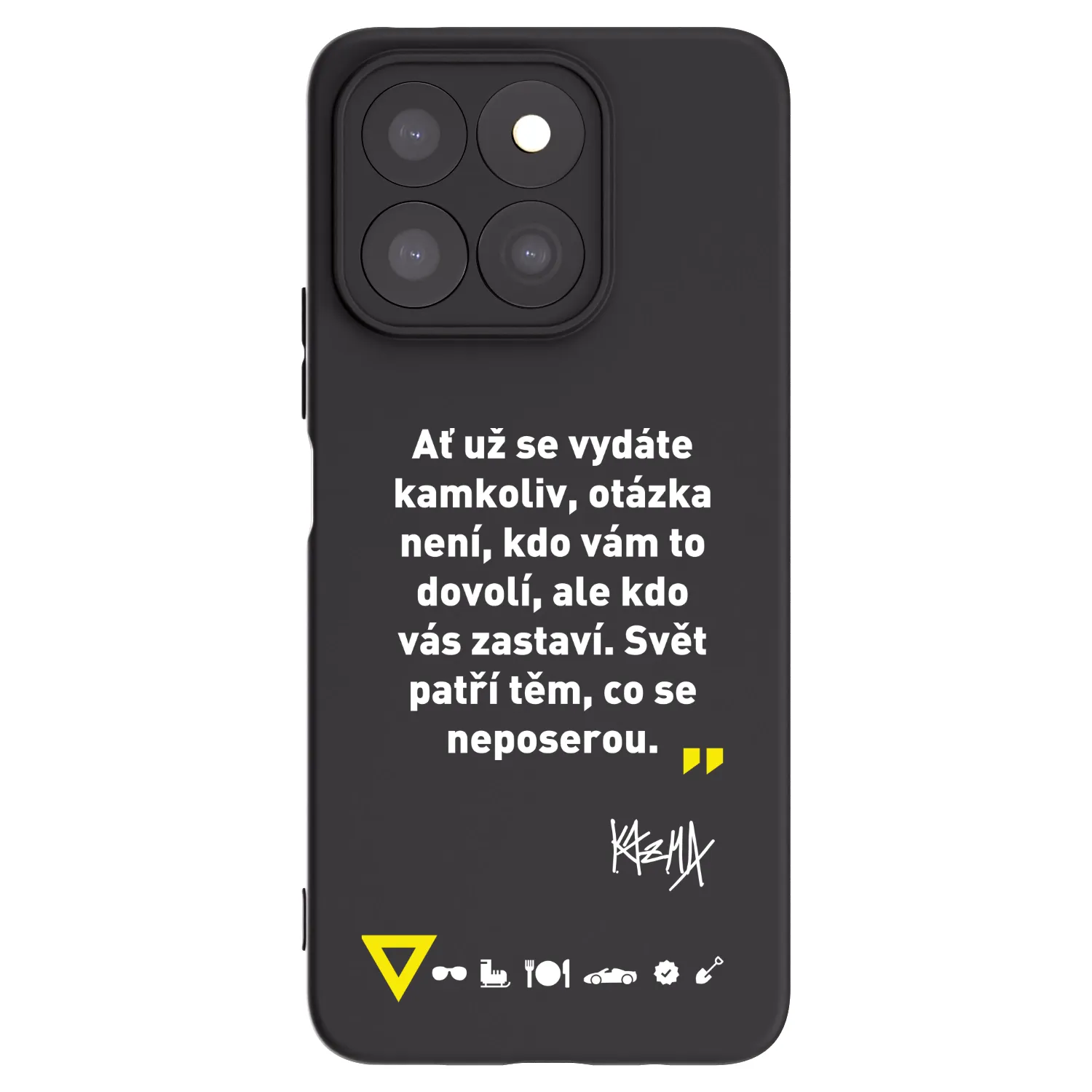 Picasee silikónový čierny obal pre Honor X8c - Kazma - SVĚT PATŘÍ TĚM, CO SE NEPOSEROU