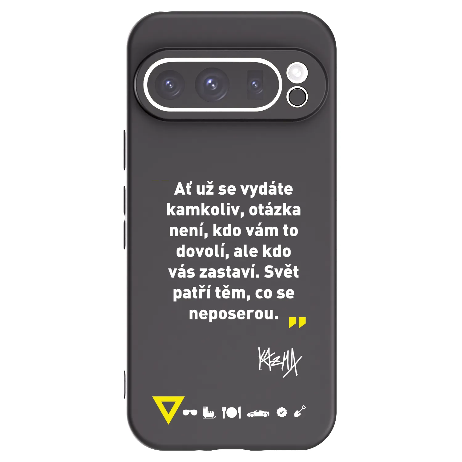 Picasee silikónový čierny obal pre Google Pixel 9 Pro - Kazma - SVĚT PATŘÍ TĚM, CO SE NEPOSEROU