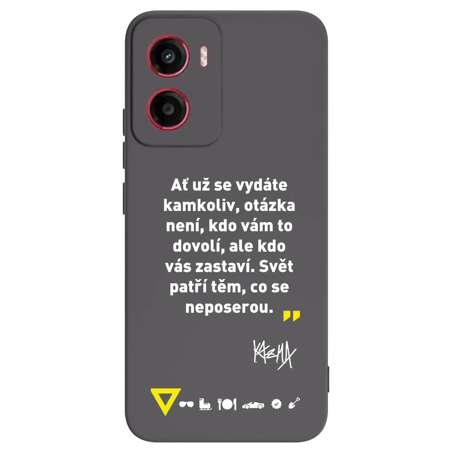 Picasee silikónový čierny obal pre Motorola Moto G05 - Kazma - SVĚT PATŘÍ TĚM, CO SE NEPOSEROU