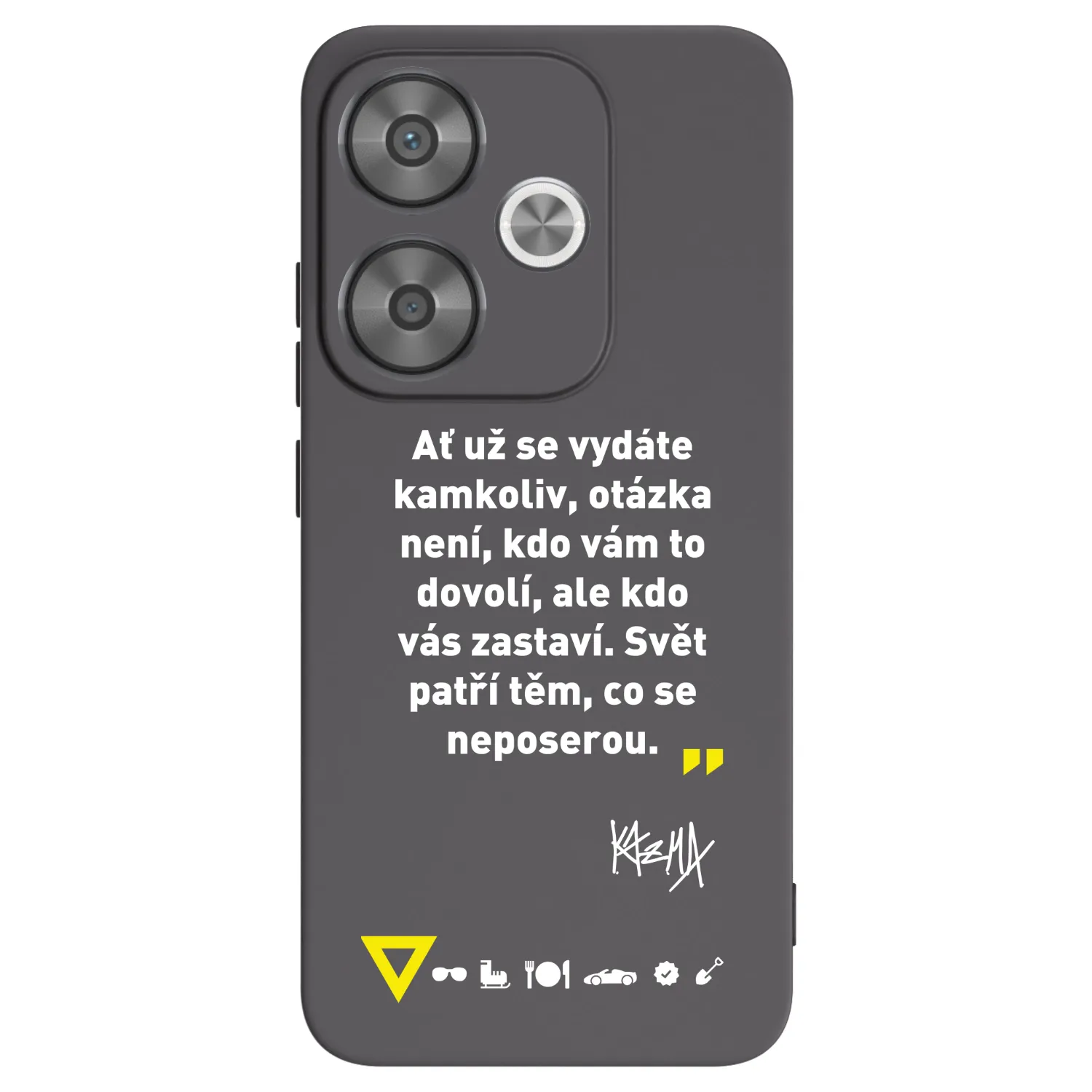 Silikónový čierny obal pre Xiaomi Poco F6 - Kazma - SVĚT PATŘÍ TĚM, CO SE NEPOSEROU
