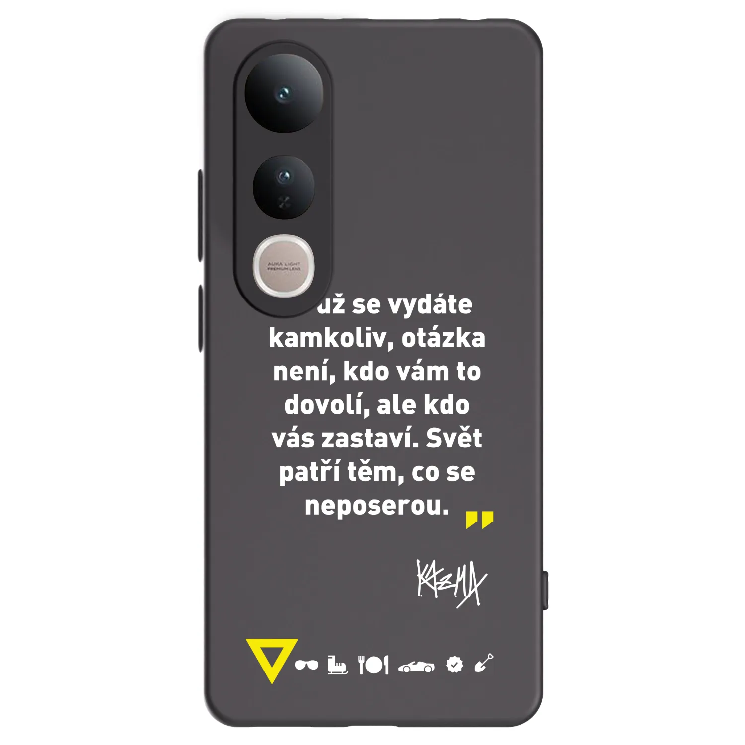 Picasee silikónový čierny obal pre Vivo V50 Lite 5G - Kazma - SVĚT PATŘÍ TĚM, CO SE NEPOSEROU