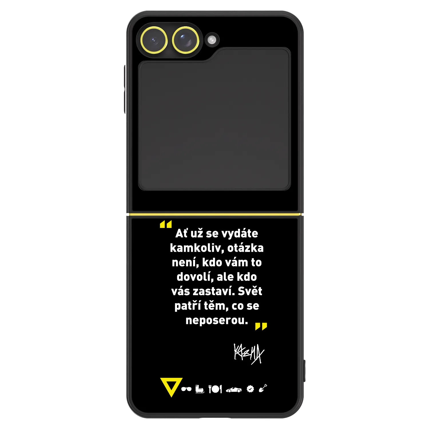 Picasee ULTIMATE CASE pro Samsung Galaxy Z Flip5 5G - Kazma - SVĚT PATŘÍ TĚM, CO SE NEPOSEROU