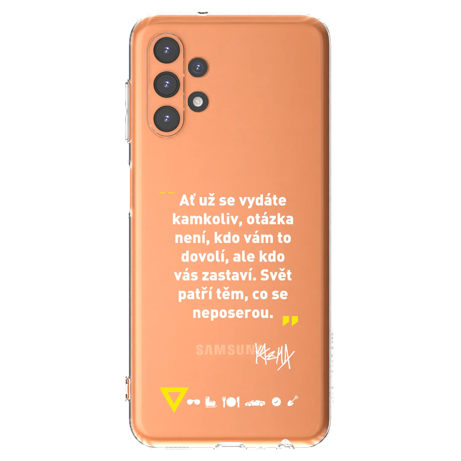 Picasee silikónový prehľadný obal pre Samsung Galaxy A13 5G - Kazma - SVĚT PATŘÍ TĚM, CO SE NEPOSEROU