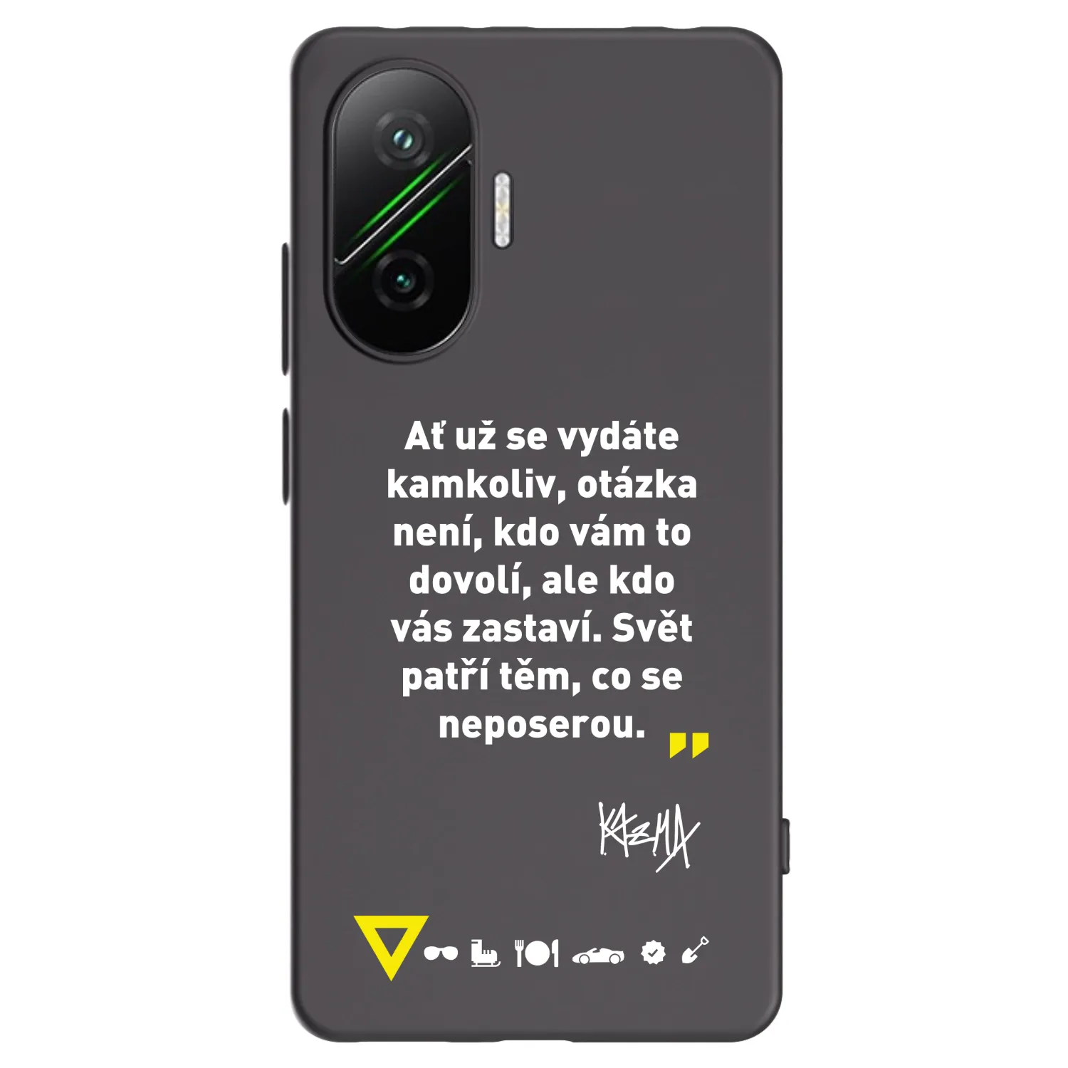 Silikónový čierny obal pre Xiaomi Poco F7 5G - Kazma - SVĚT PATŘÍ TĚM, CO SE NEPOSEROU