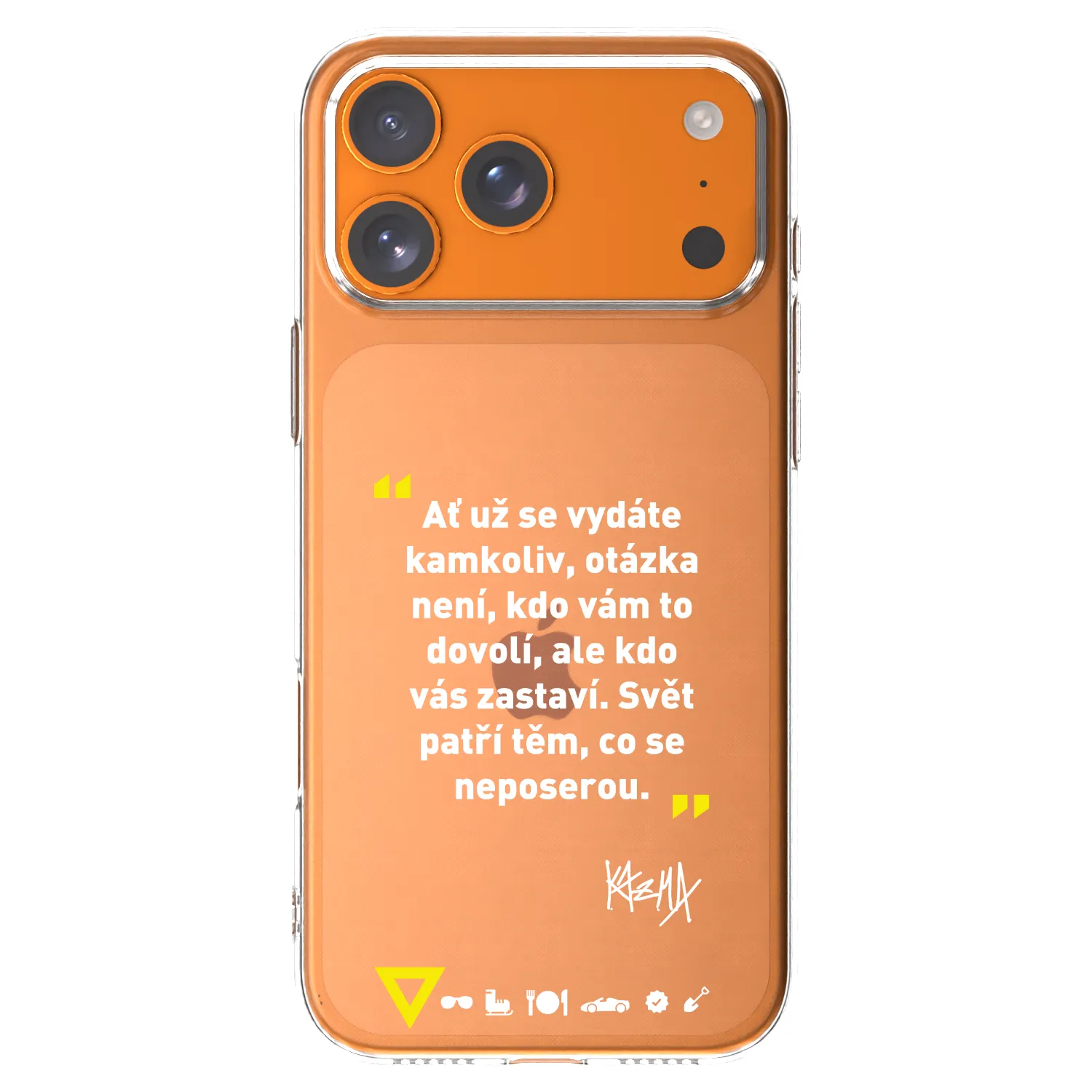 Silikónový prehľadný obal pre Apple iPhone 17 Pro Max - Kazma - SVĚT PATŘÍ TĚM, CO SE NEPOSEROU
