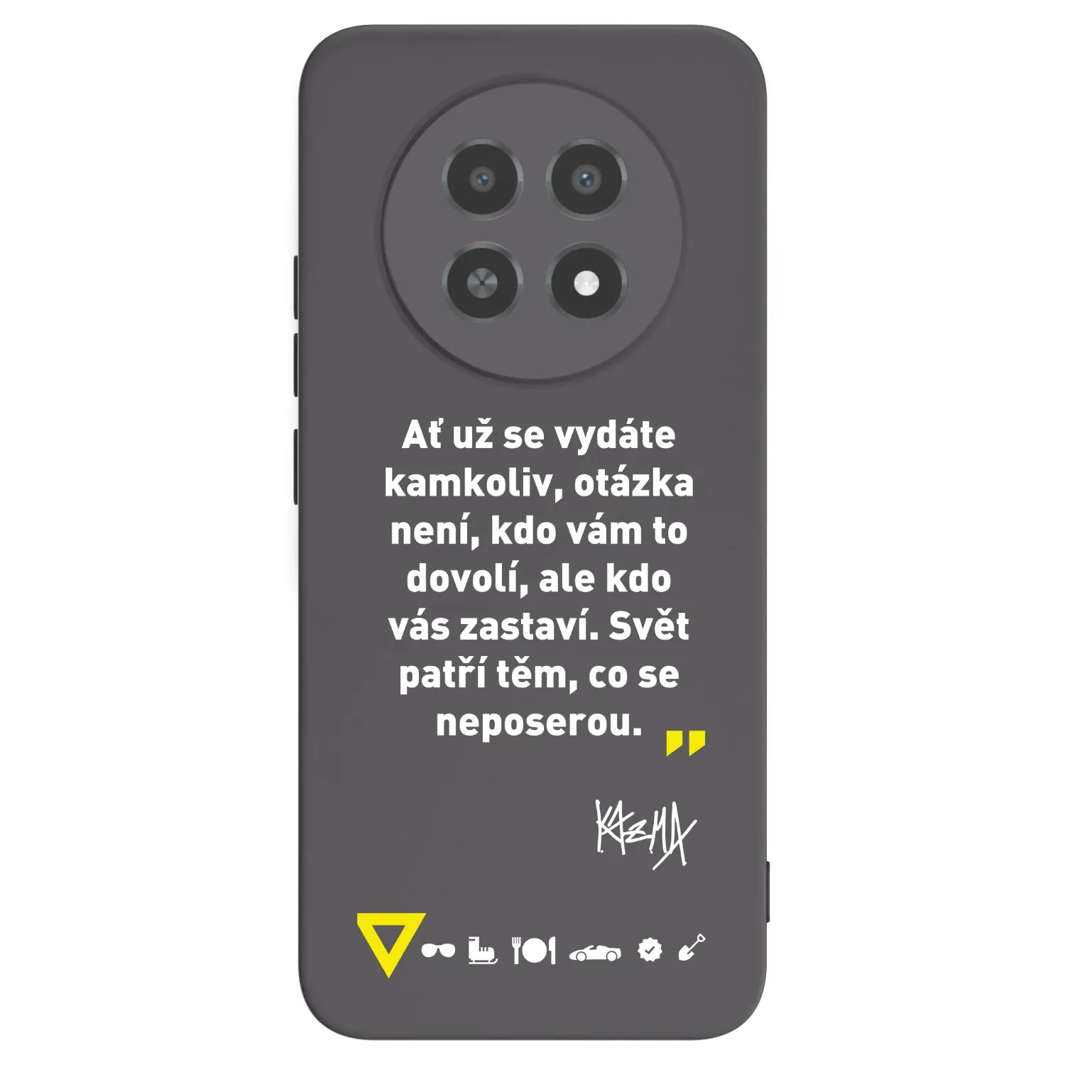 Picasee silikónový čierny obal pre Realme 12X - Kazma - SVĚT PATŘÍ TĚM, CO SE NEPOSEROU