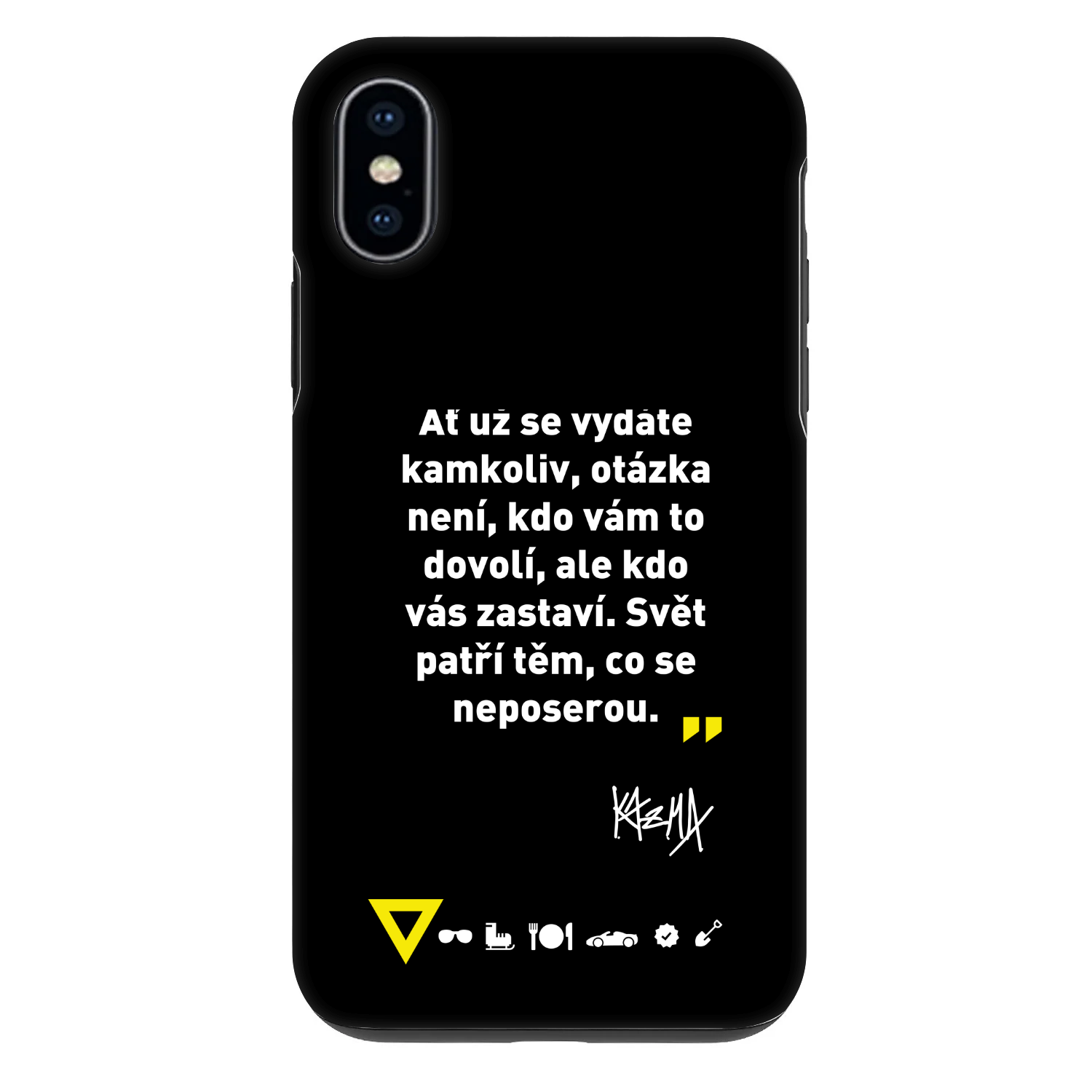 Picasee Fashion Case pre Apple iPhone X/XS - Kazma - SVĚT PATŘÍ TĚM, CO SE NEPOSEROU