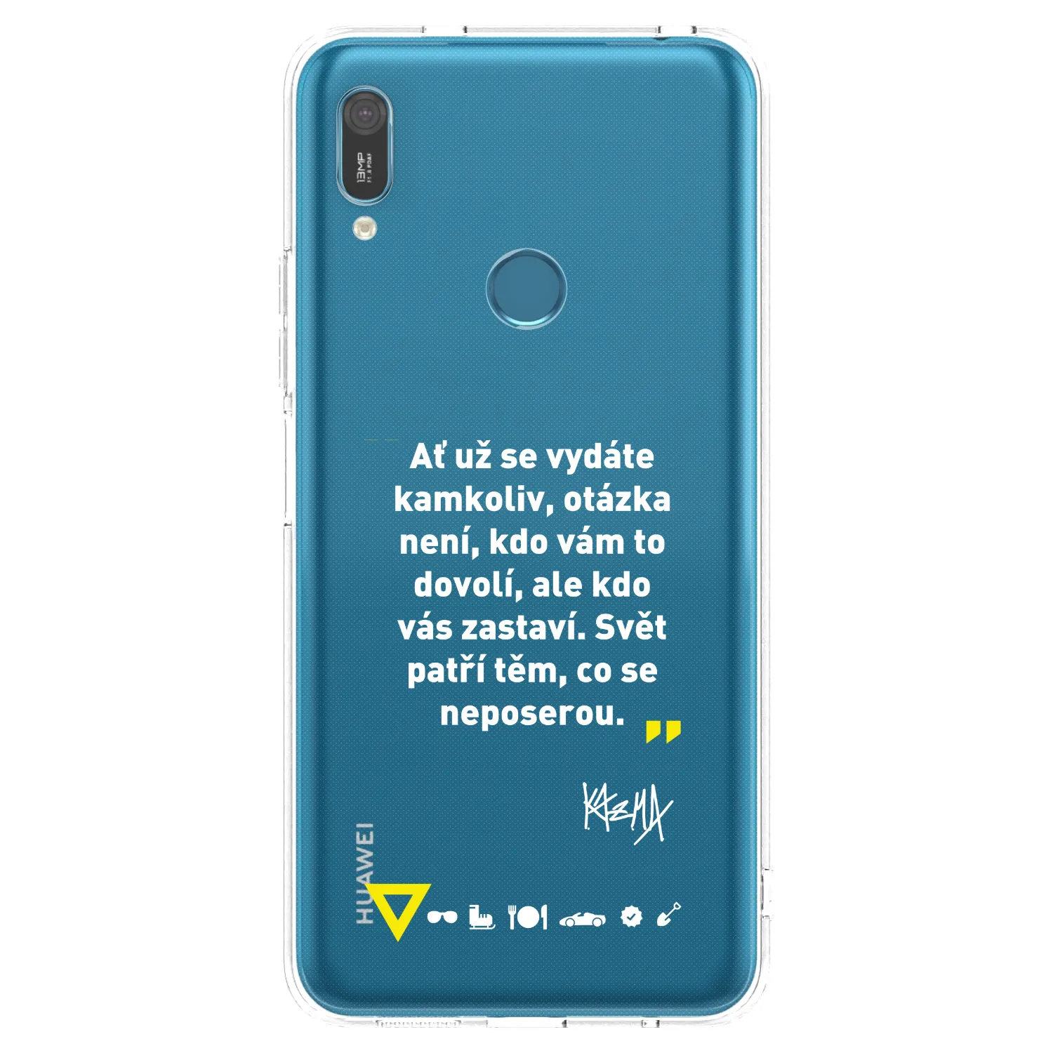 Picasee silikónový prehľadný obal pre Huawei Y6 2019 - Kazma - SVĚT PATŘÍ TĚM, CO SE NEPOSEROU