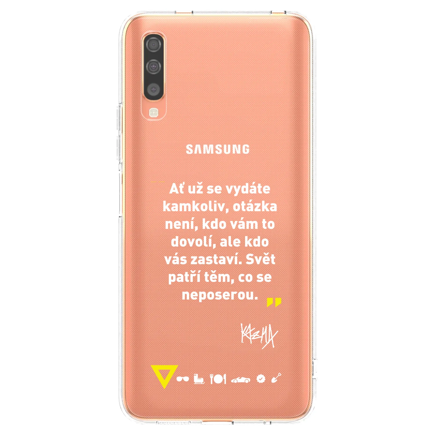 Picasee silikónový prehľadný obal pre Samsung Galaxy A70 A705F - Kazma - SVĚT PATŘÍ TĚM, CO SE NEPOSEROU