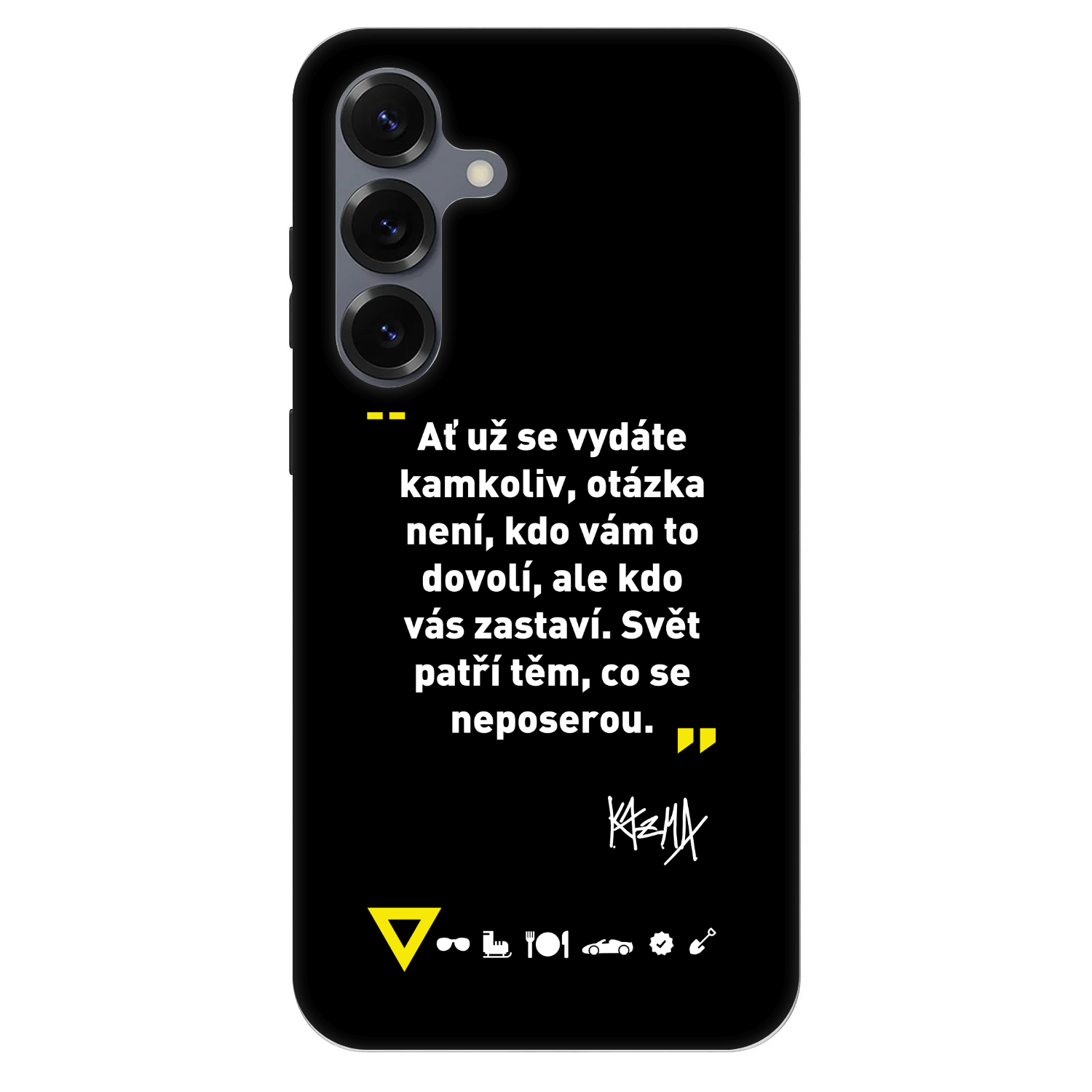 Picasee Fashion Case PowerShare pro Samsung Galaxy S25+ 5G - Kazma - SVĚT PATŘÍ TĚM, CO SE NEPOSEROU