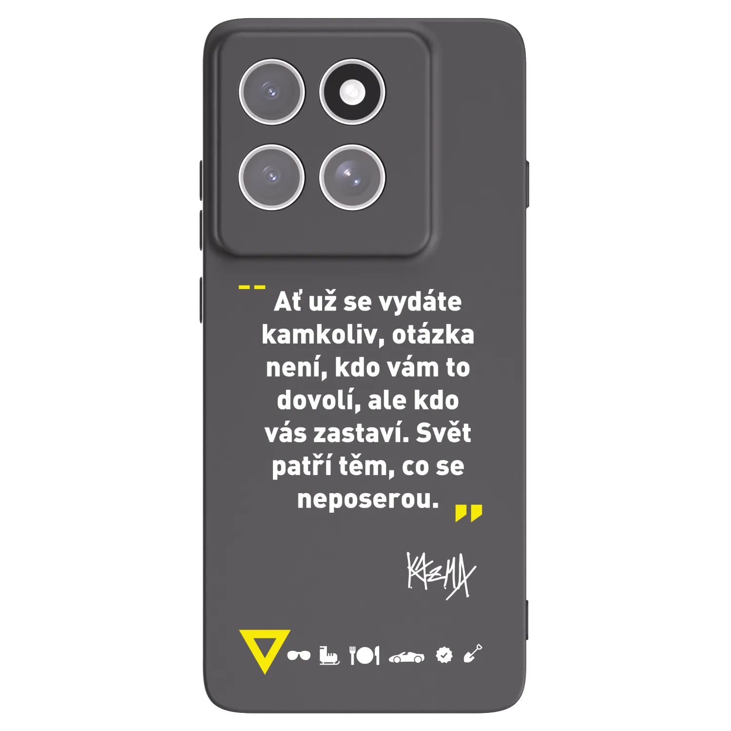 Picasee silikónový čierny obal pre Motorola Edge 60 Pro - Kazma - SVĚT PATŘÍ TĚM, CO SE NEPOSEROU