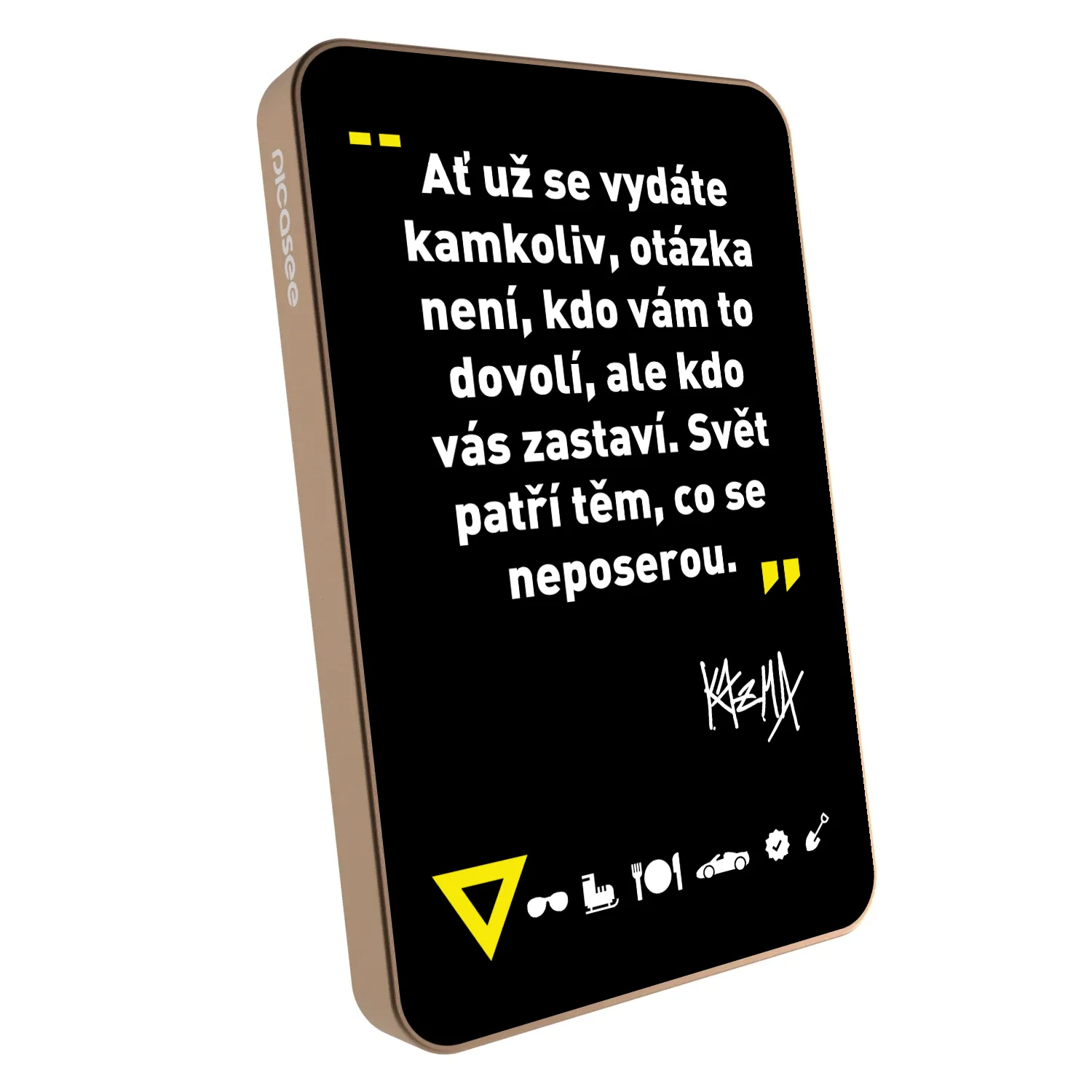 Picasee Powerbanka s MagSafe 5 000 mAh Zlatá - Kazma - SVĚT PATŘÍ TĚM, CO SE NEPOSEROU